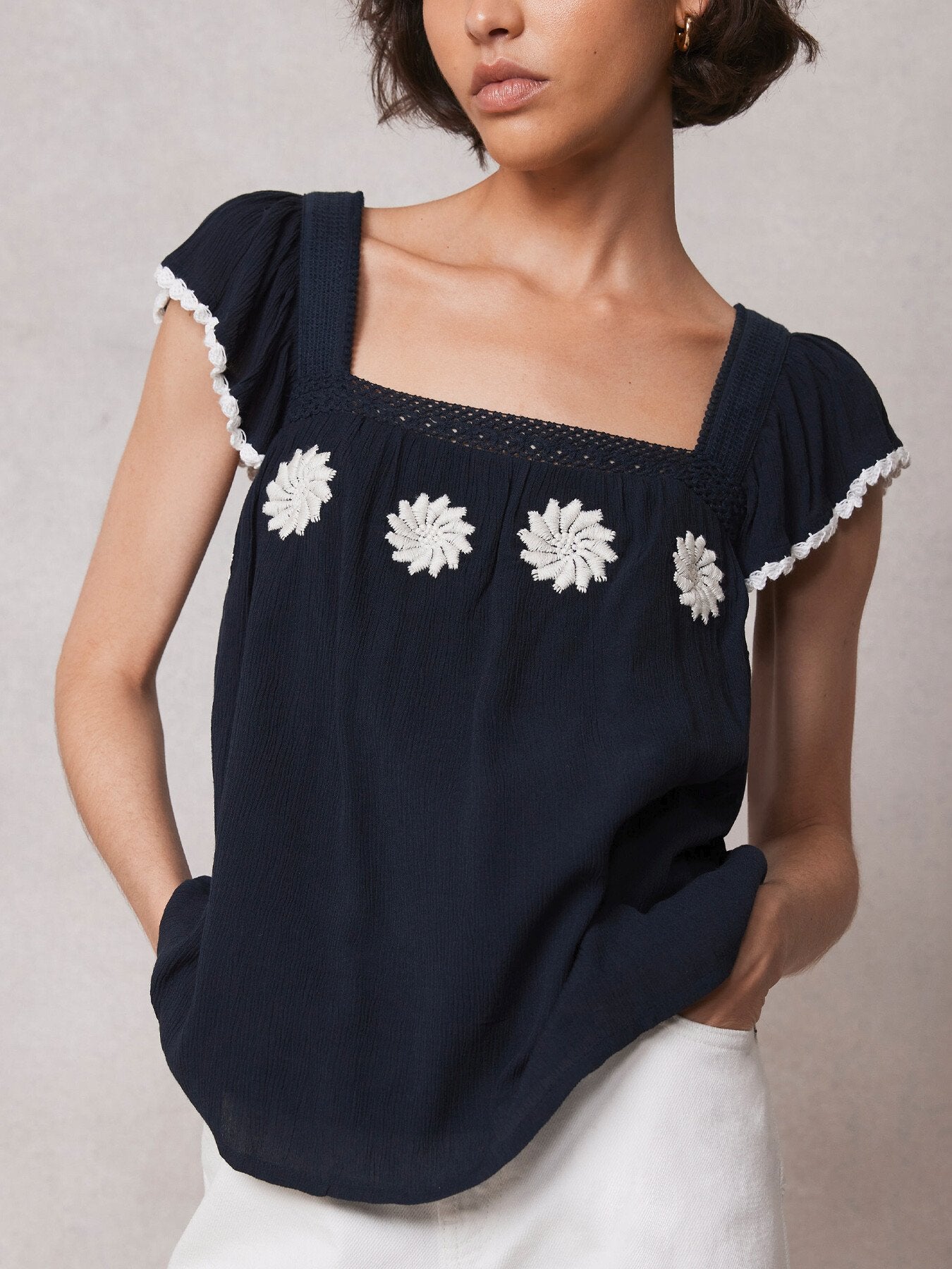 Floral Embroidered Top