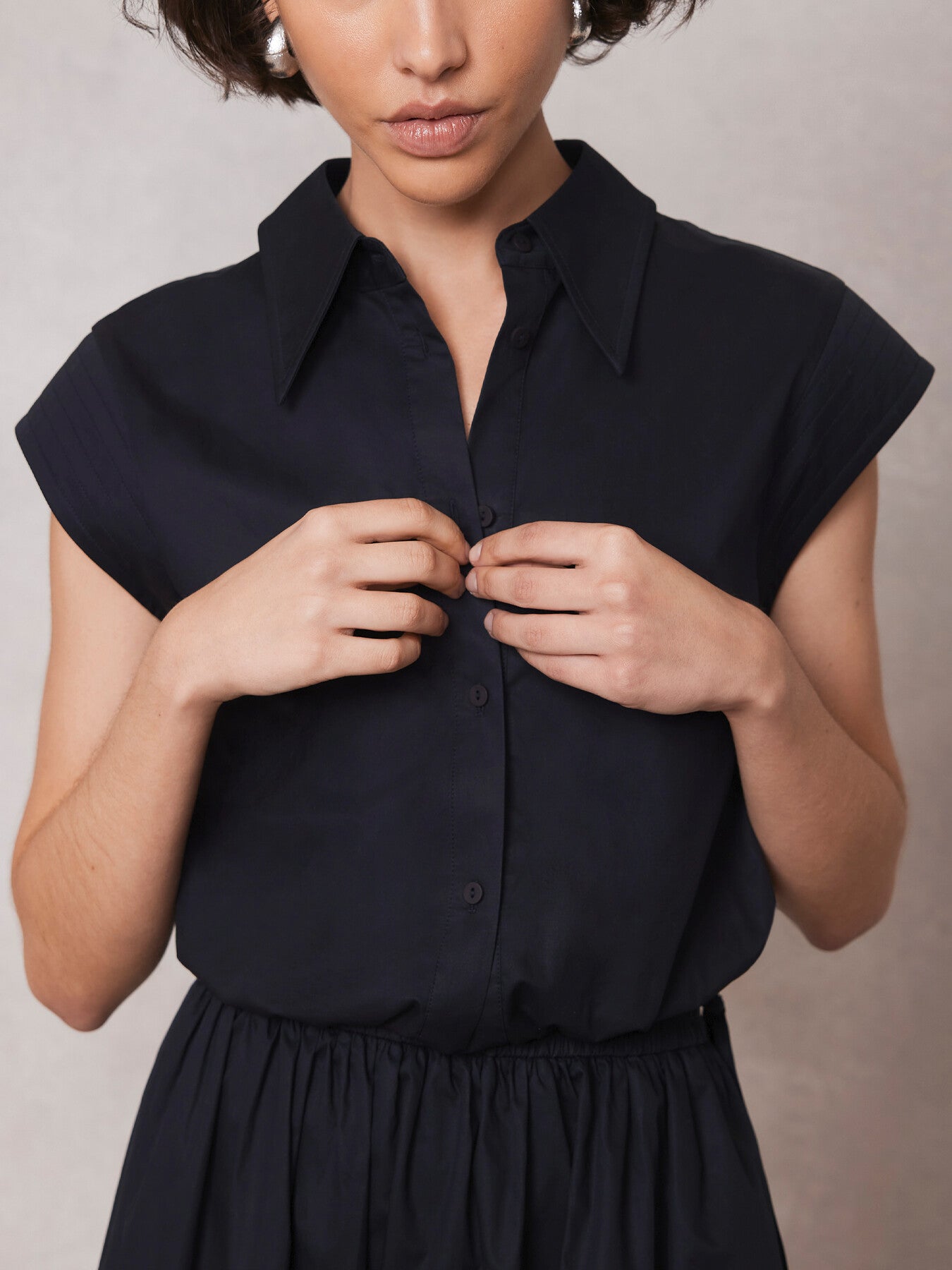 Cotton Cropped Shirt