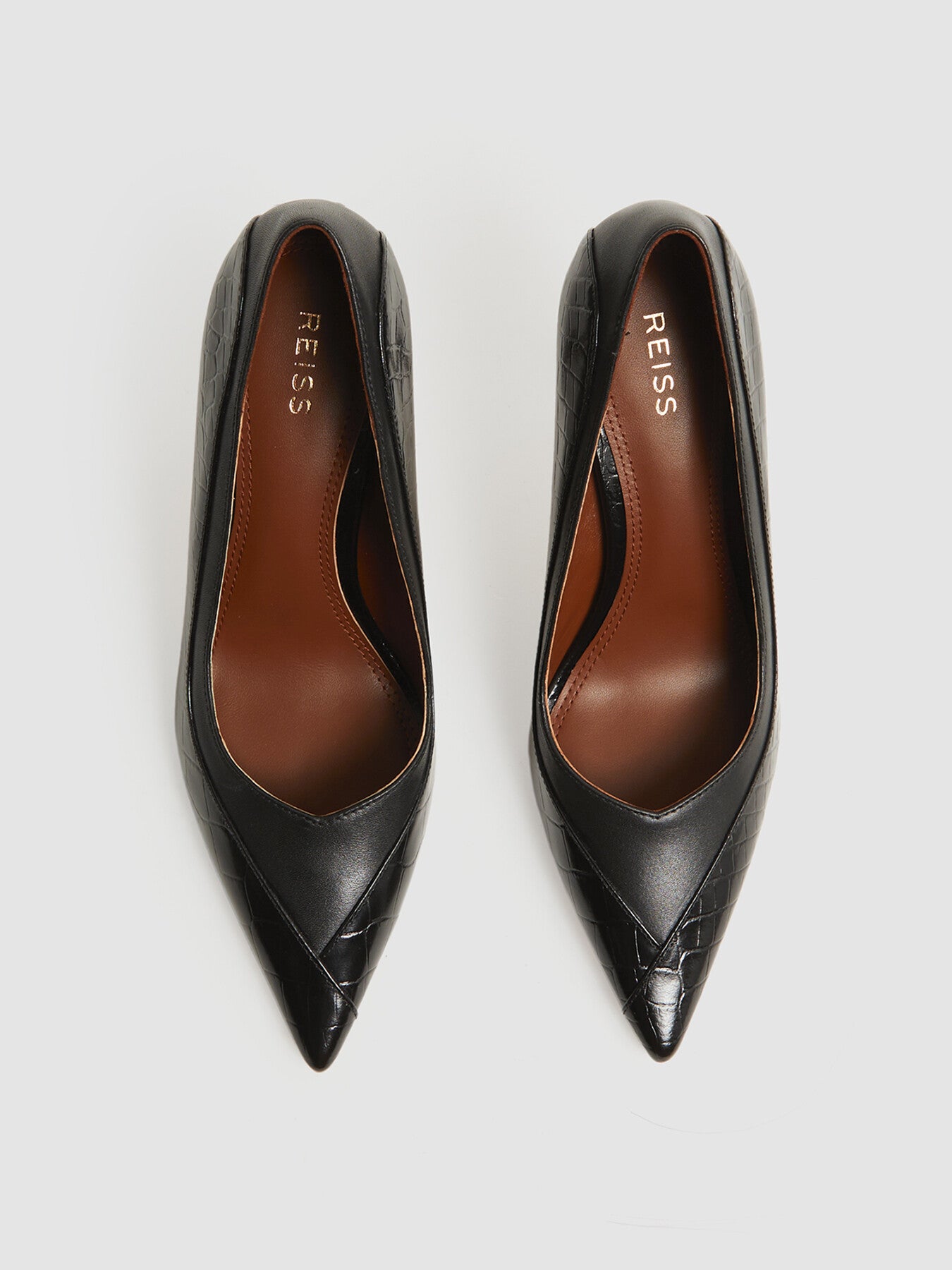 Gwyneth Leather Contrast Court Shoes