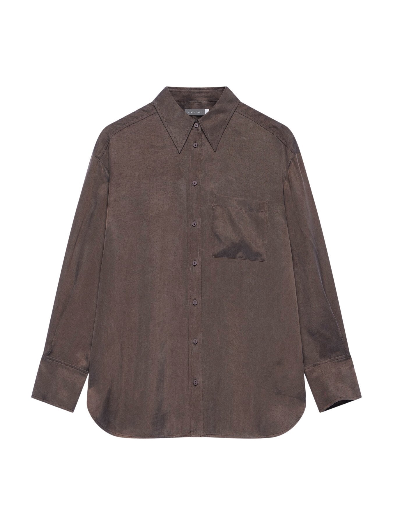 Brown Oversized Pocket Shirt