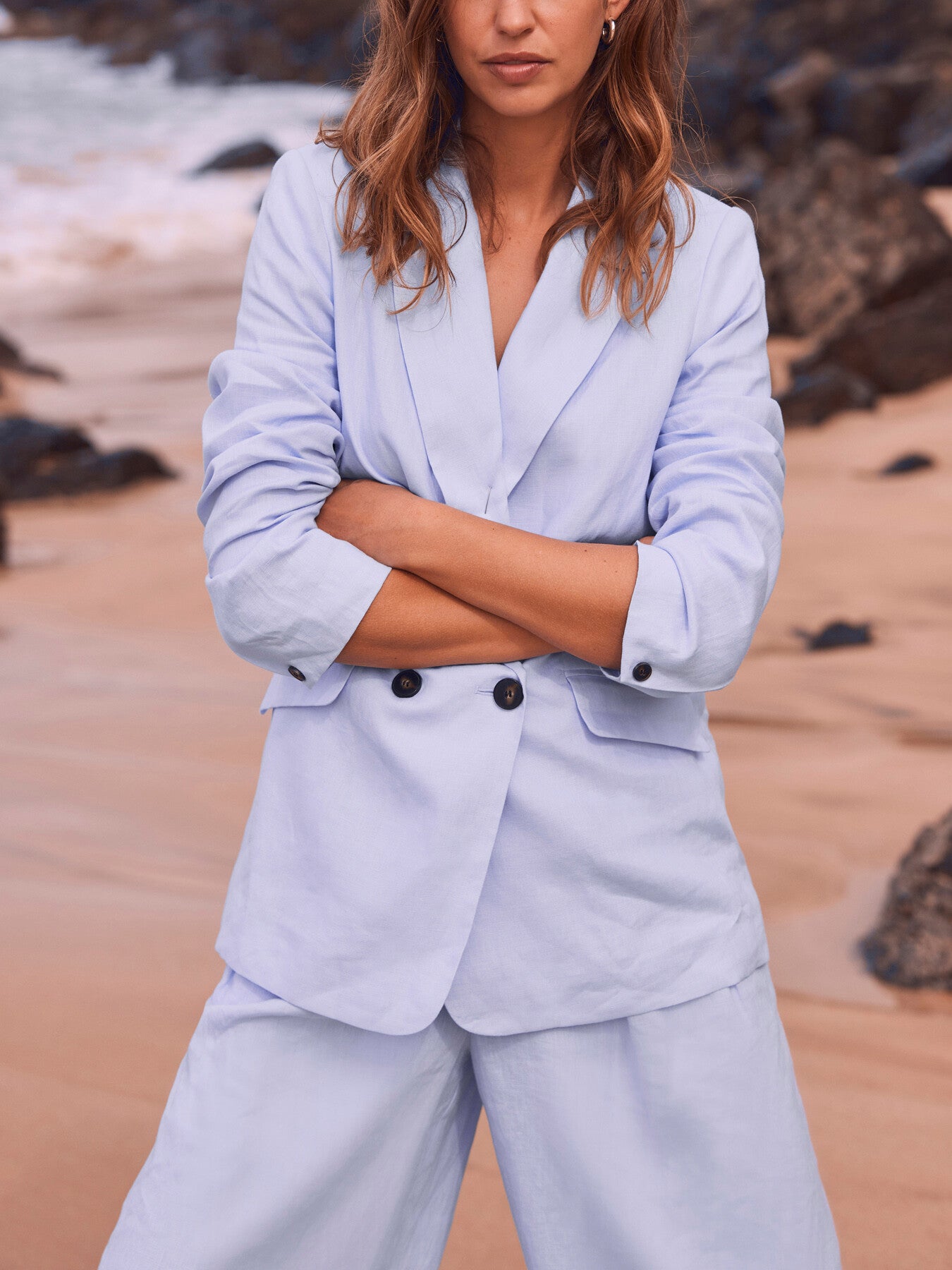 Linen Double Breasted Blazer