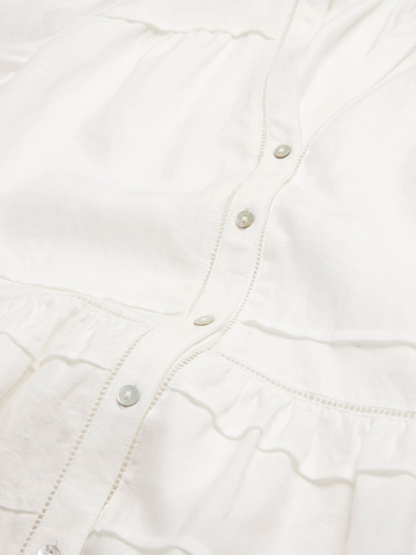 White Embroidered Linen Blouse