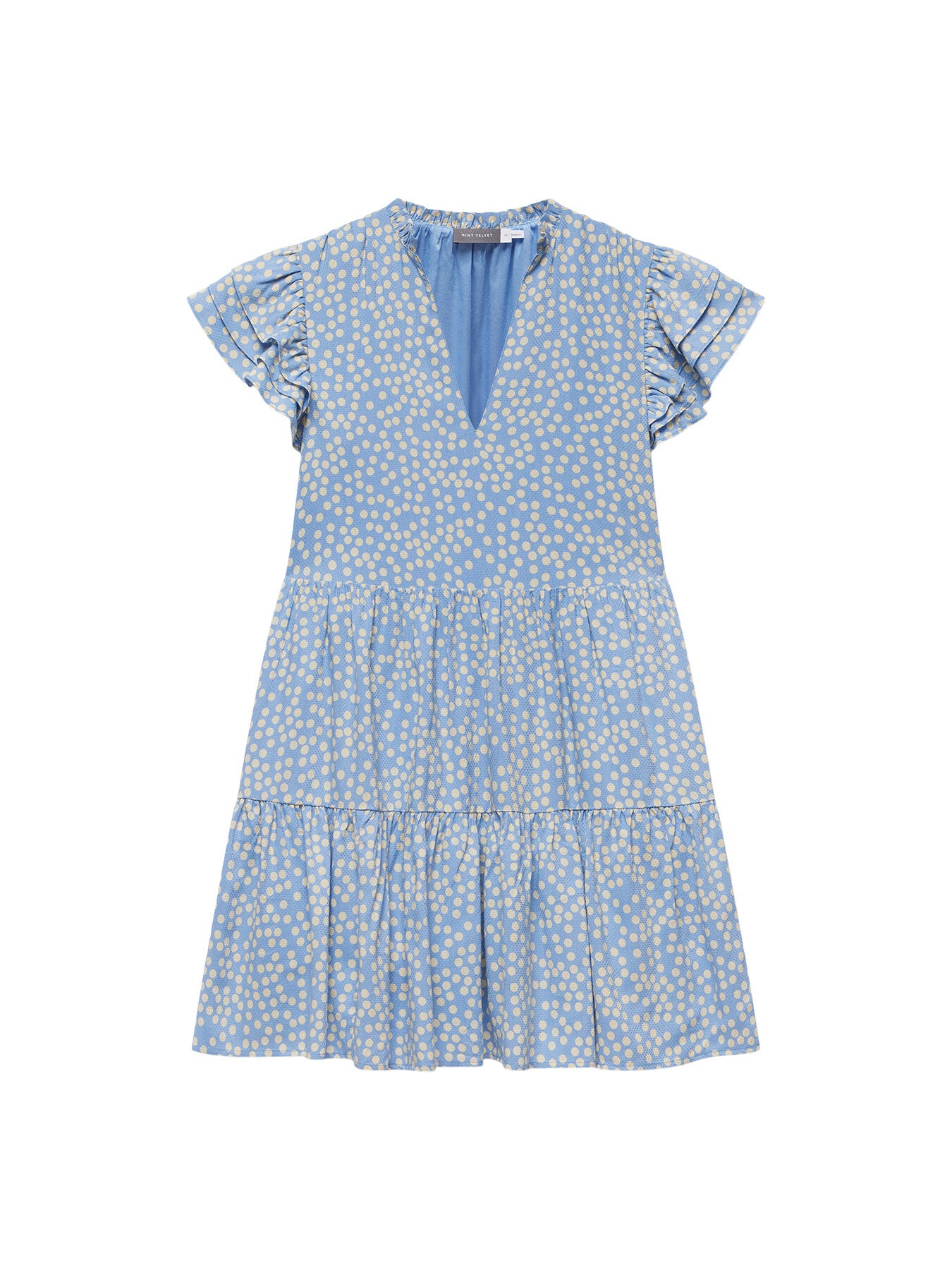 Spot Print Tiered Mini Dress