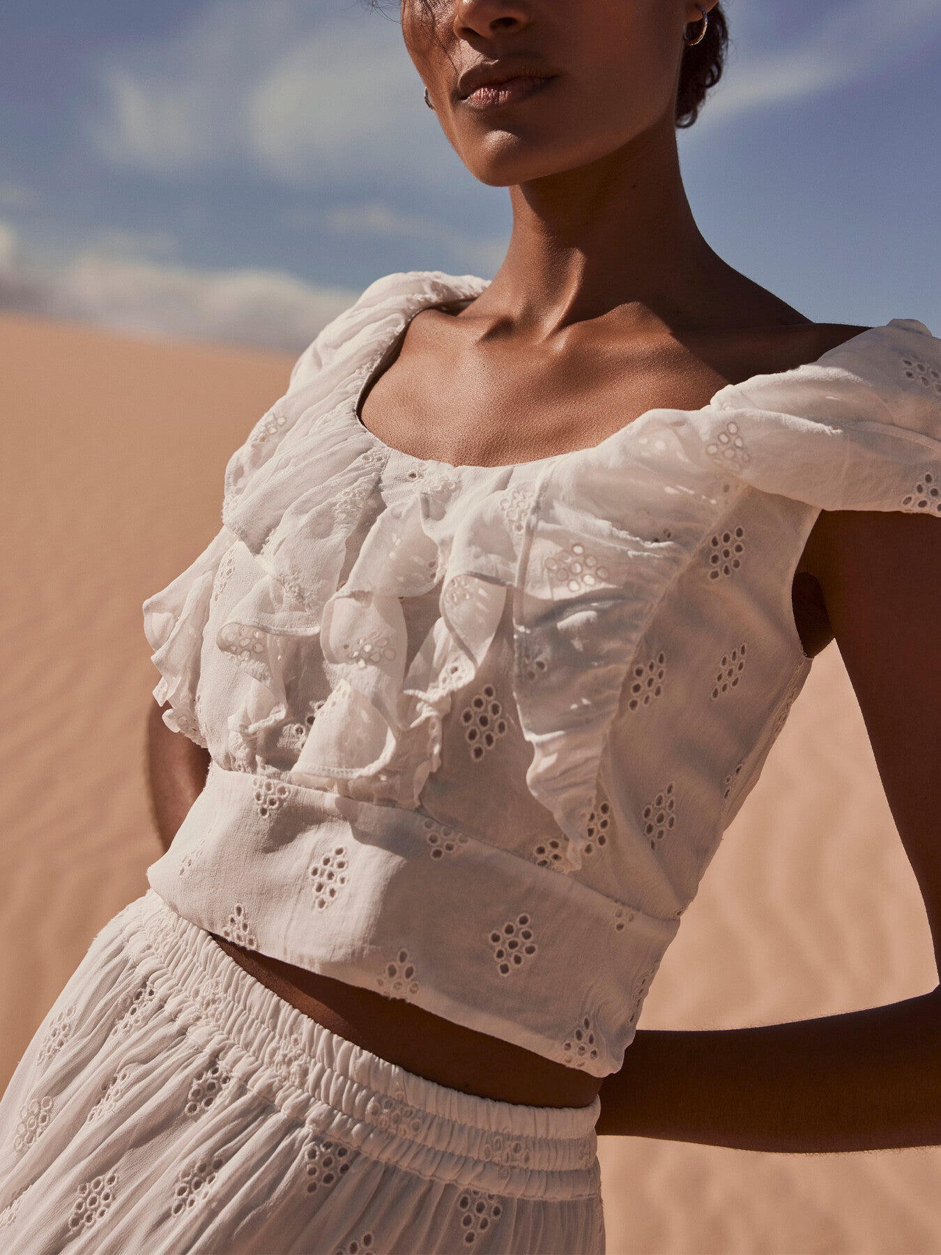 Broderie Crop Top