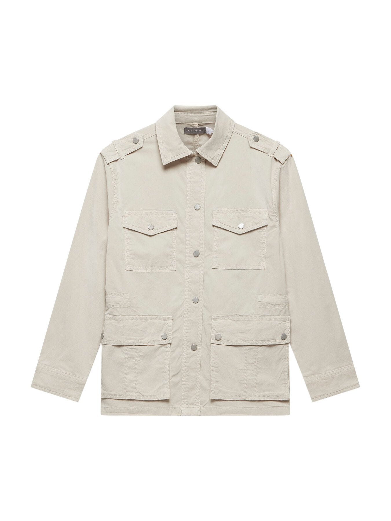 Cream Cotton Utility Jacket