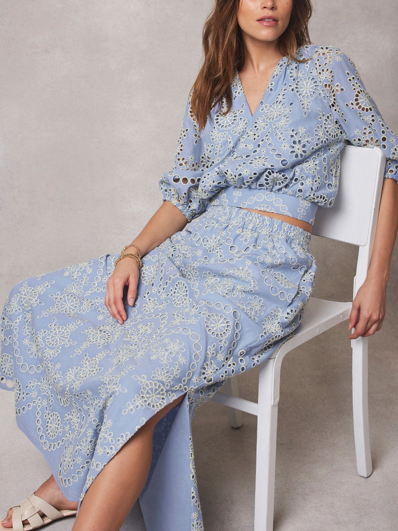 Broderie Puff Sleeve Top