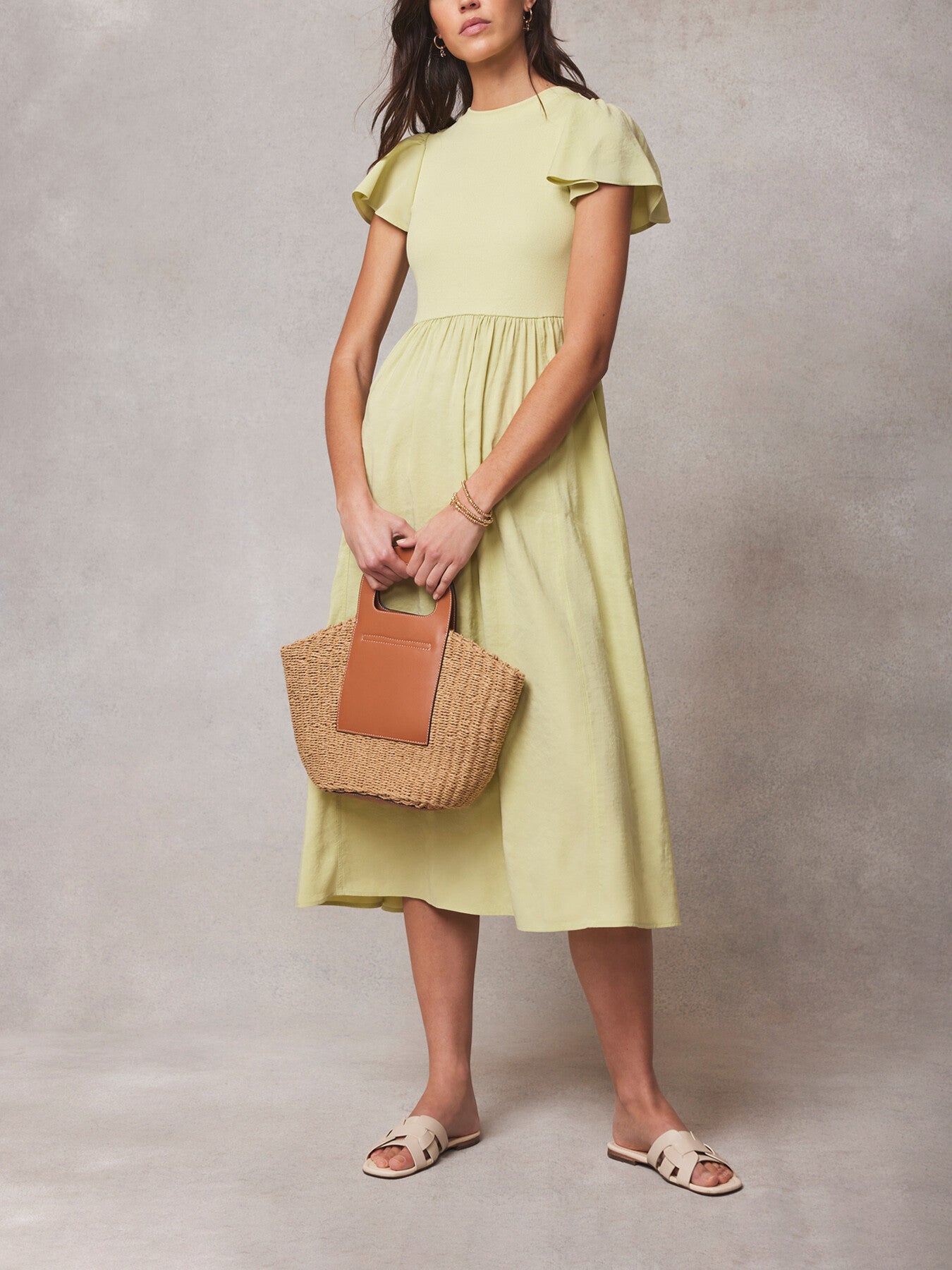 Jersey Ruffle Midi Dress