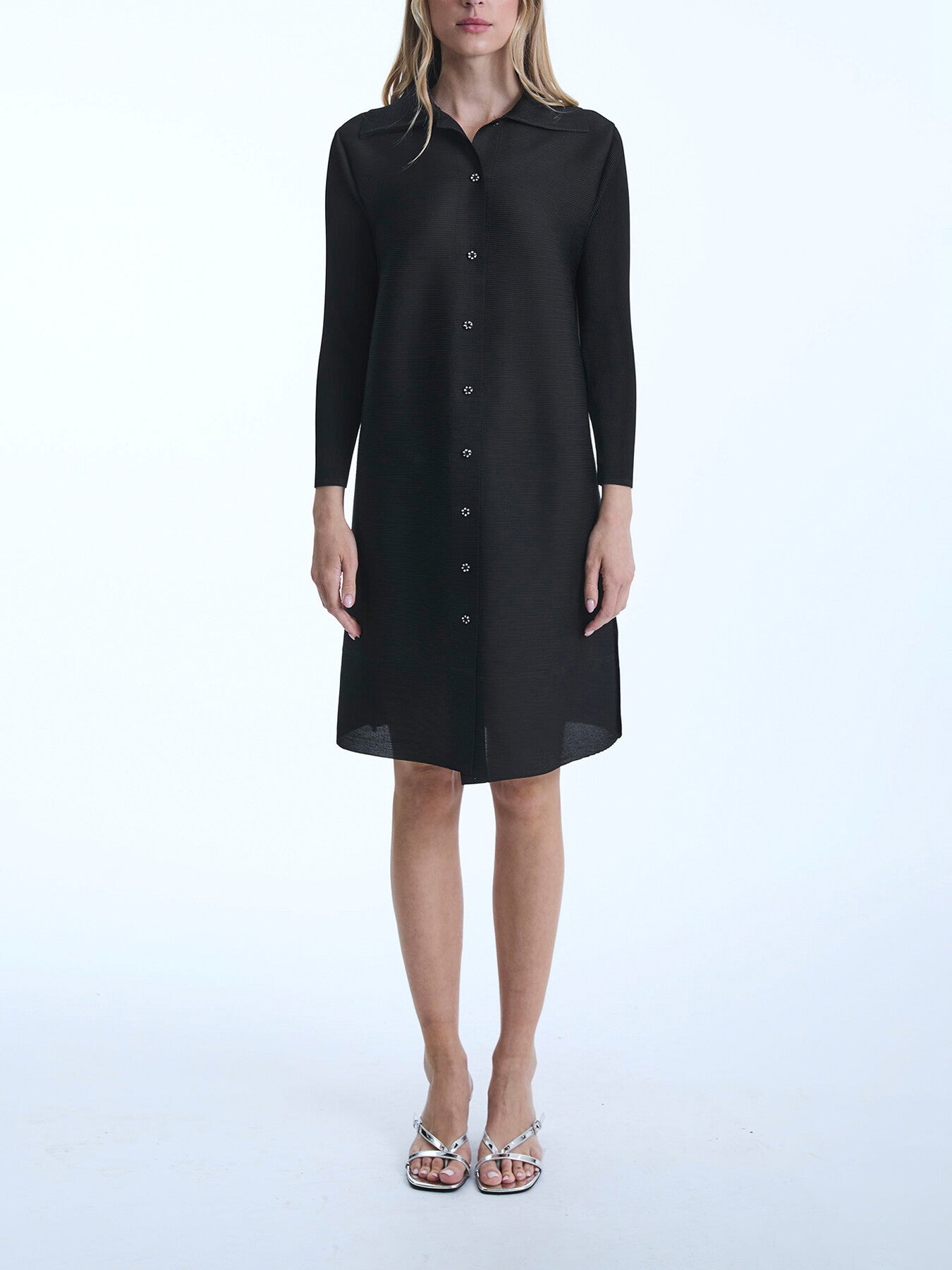Pleated Short Shirt  Dress