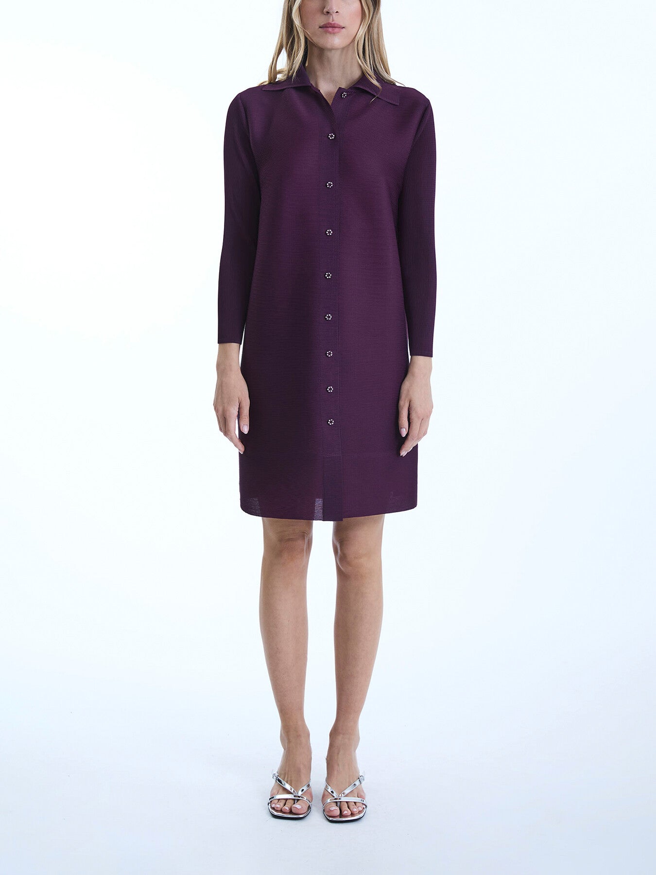 Pleated Short Shirt  Dress