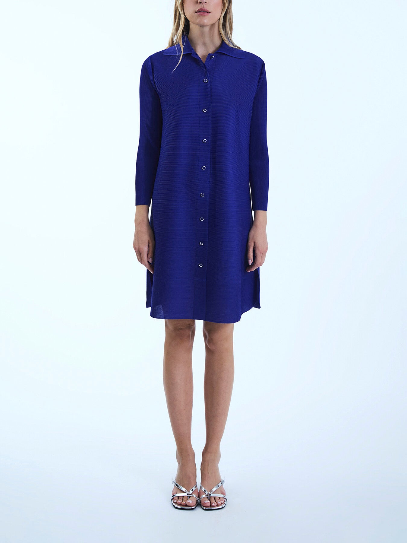 Pleated Short Shirt  Dress