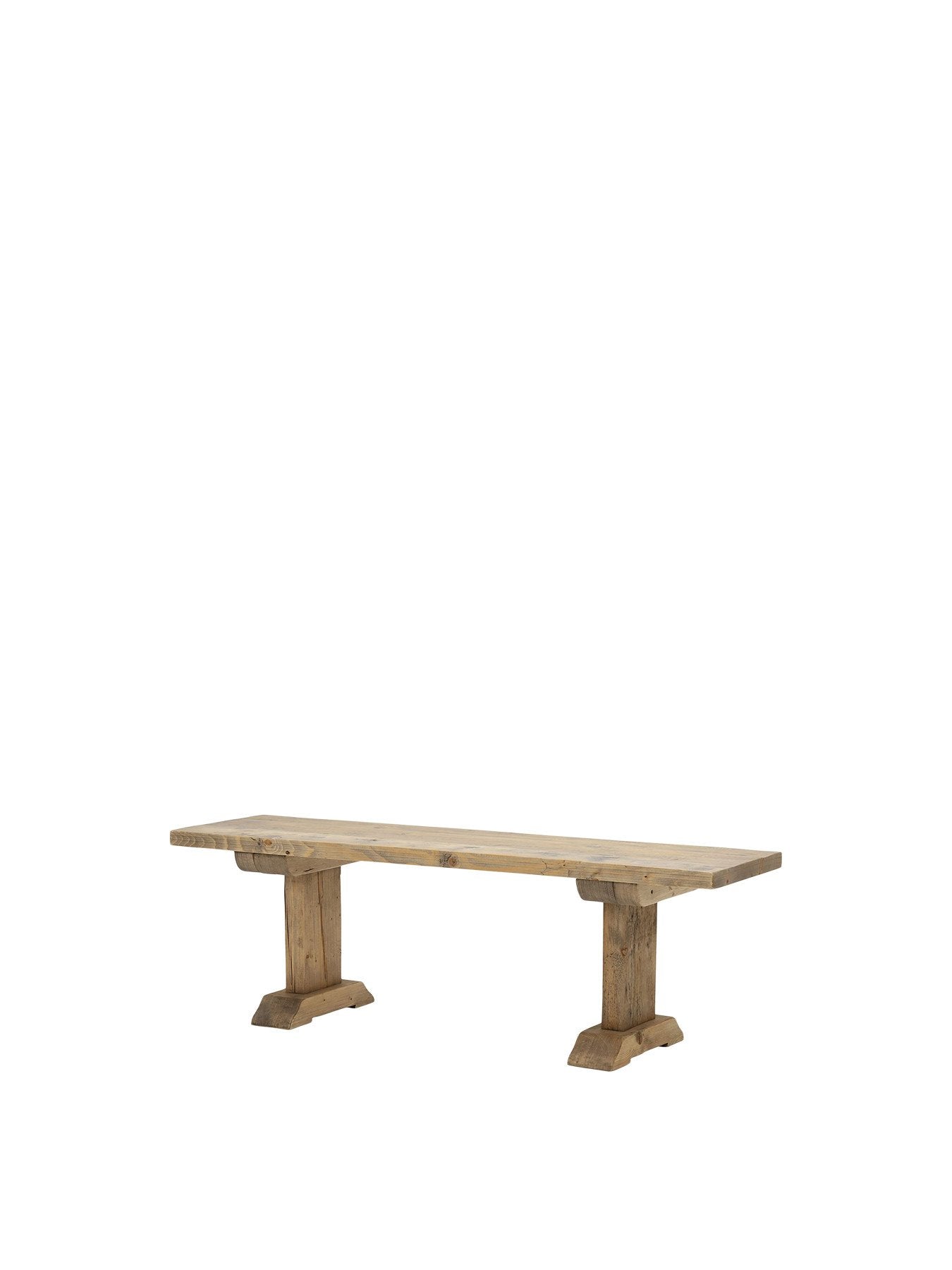 Newsham Reclaimed Wood Bench, Waxed Finish