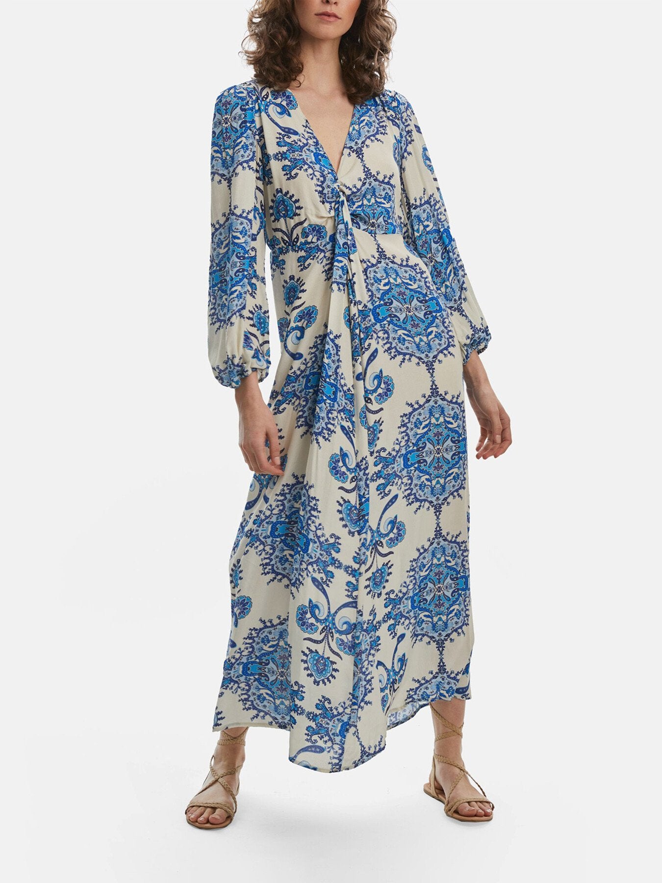 Printed Knot Midi Dess