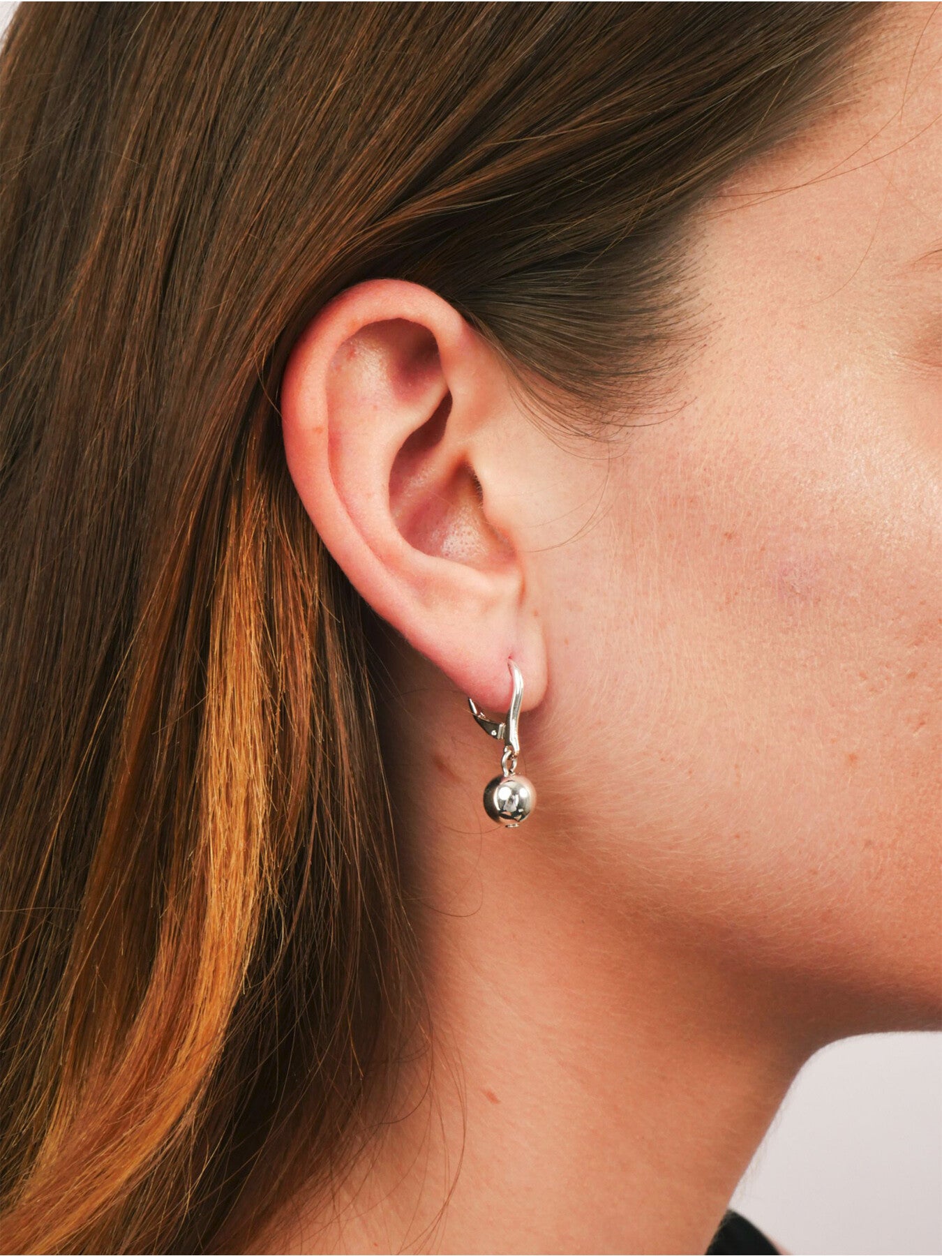 Silver Tone Ball Drop Earrings
