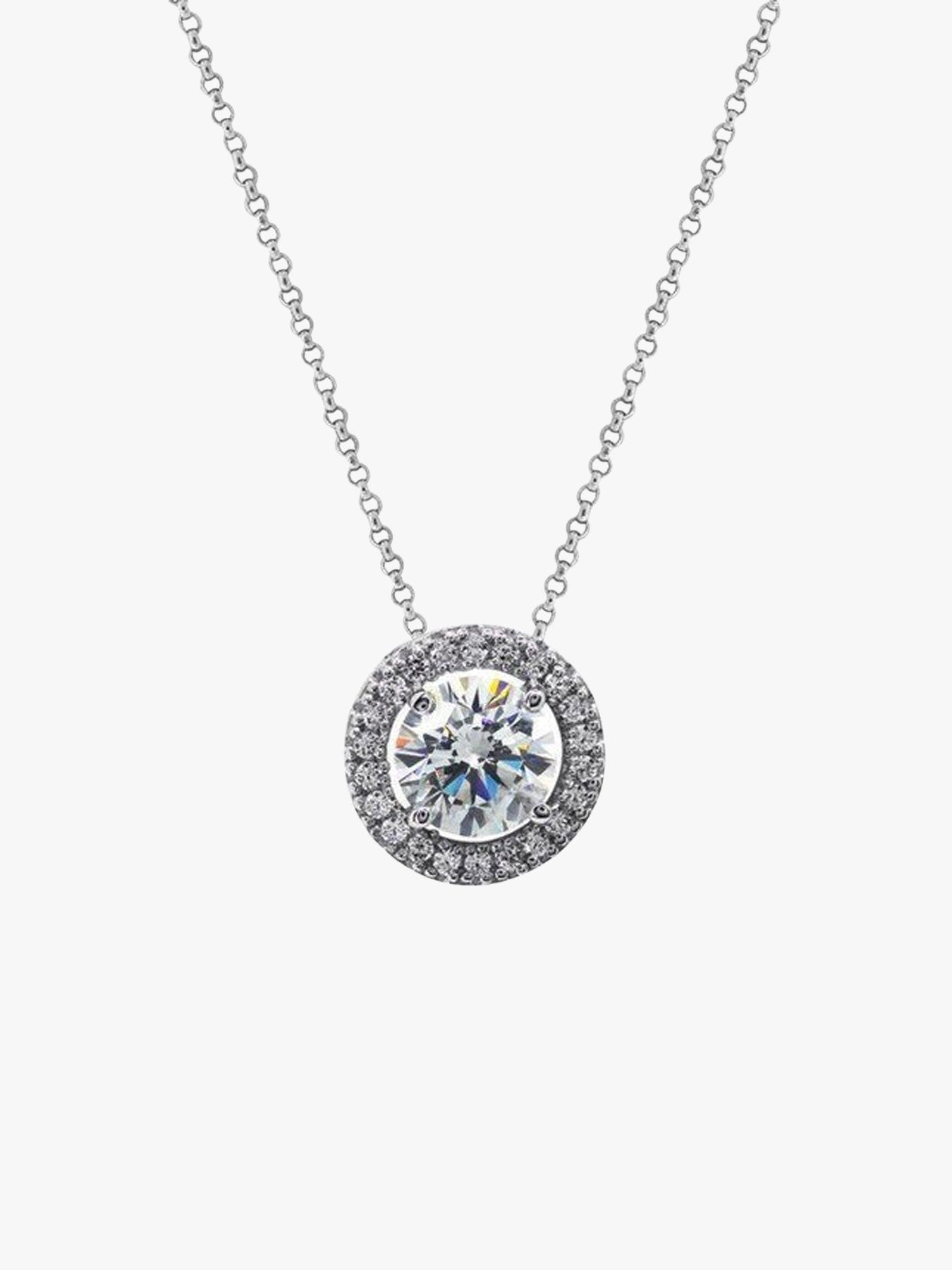 Round Borderset Pendant Necklace
