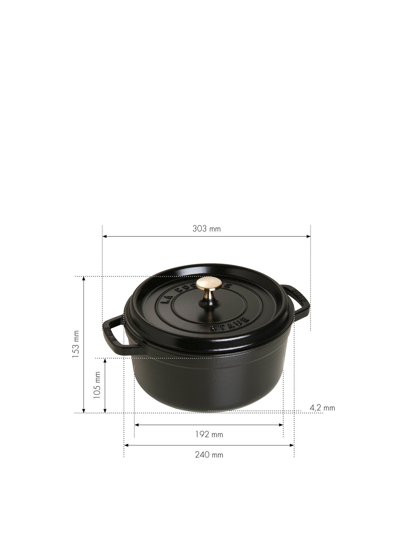 Round Cast Iron Cocotte 24cm