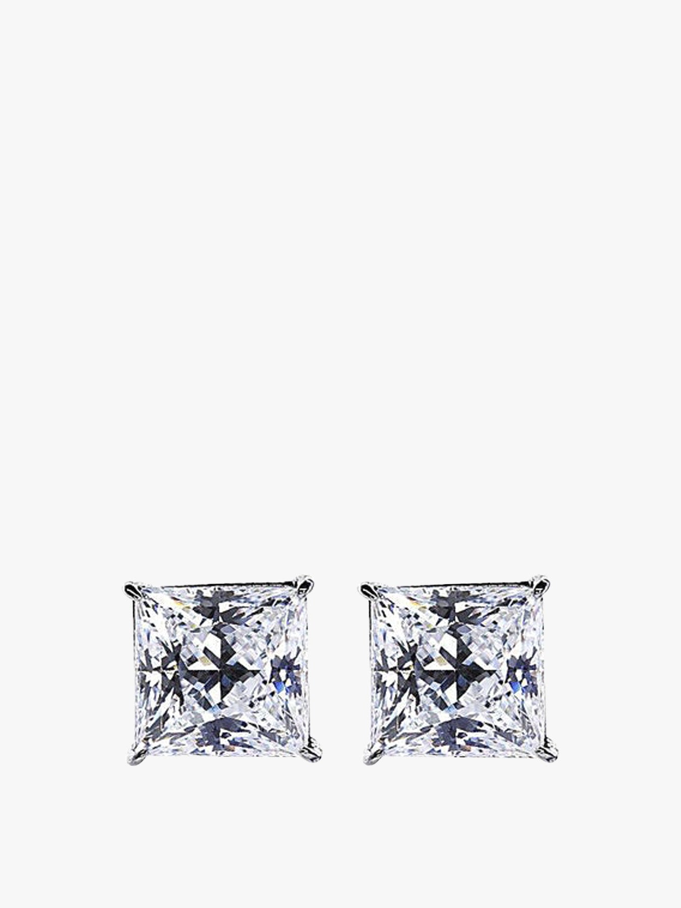 Elegant Princess Cut Stud Earrings