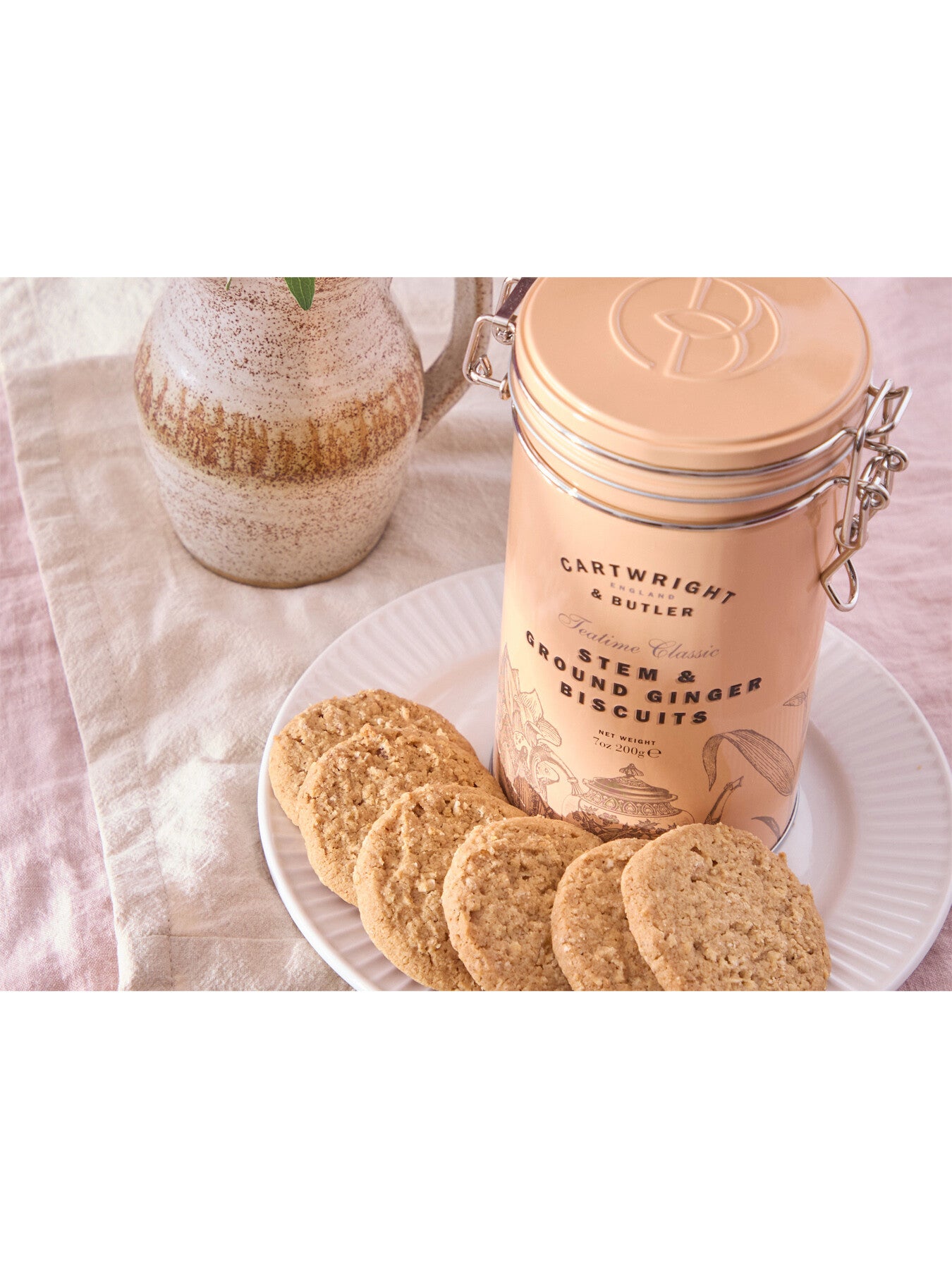 Stem Ginger Biscuits in Tin