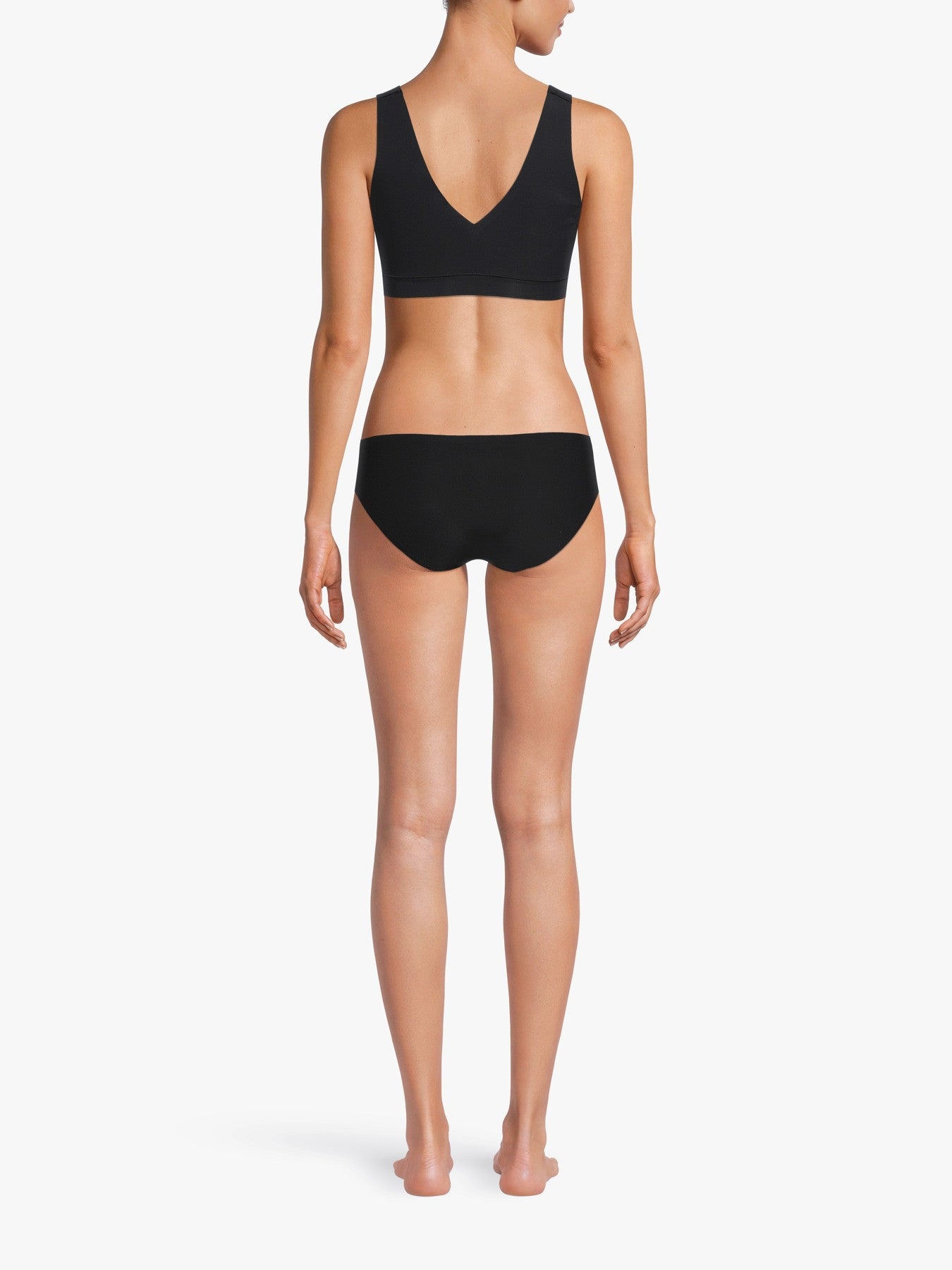 Soft Stretch V Neck Padded Crop Top