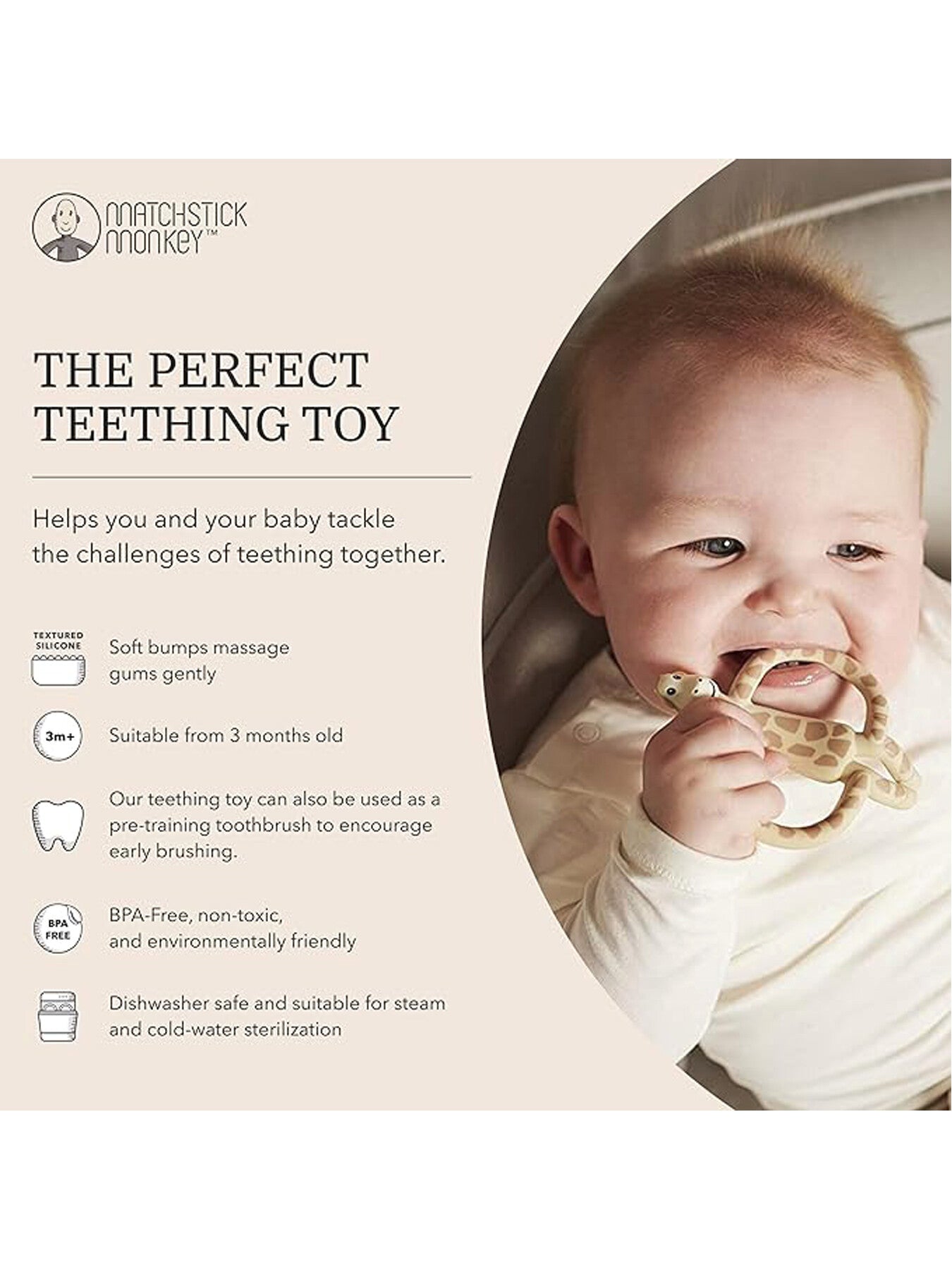Matchstick Monkey Animal Giraffe Teether