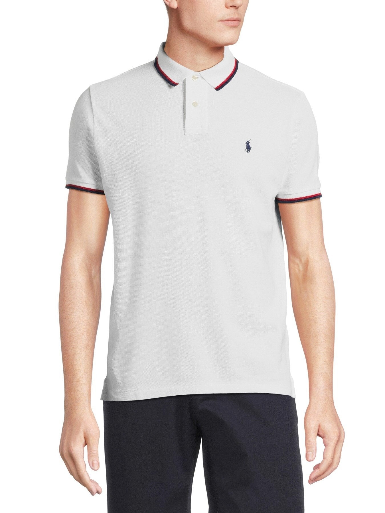 Mesh Tipped Short Sleeve Custom Fit Polo Shirt