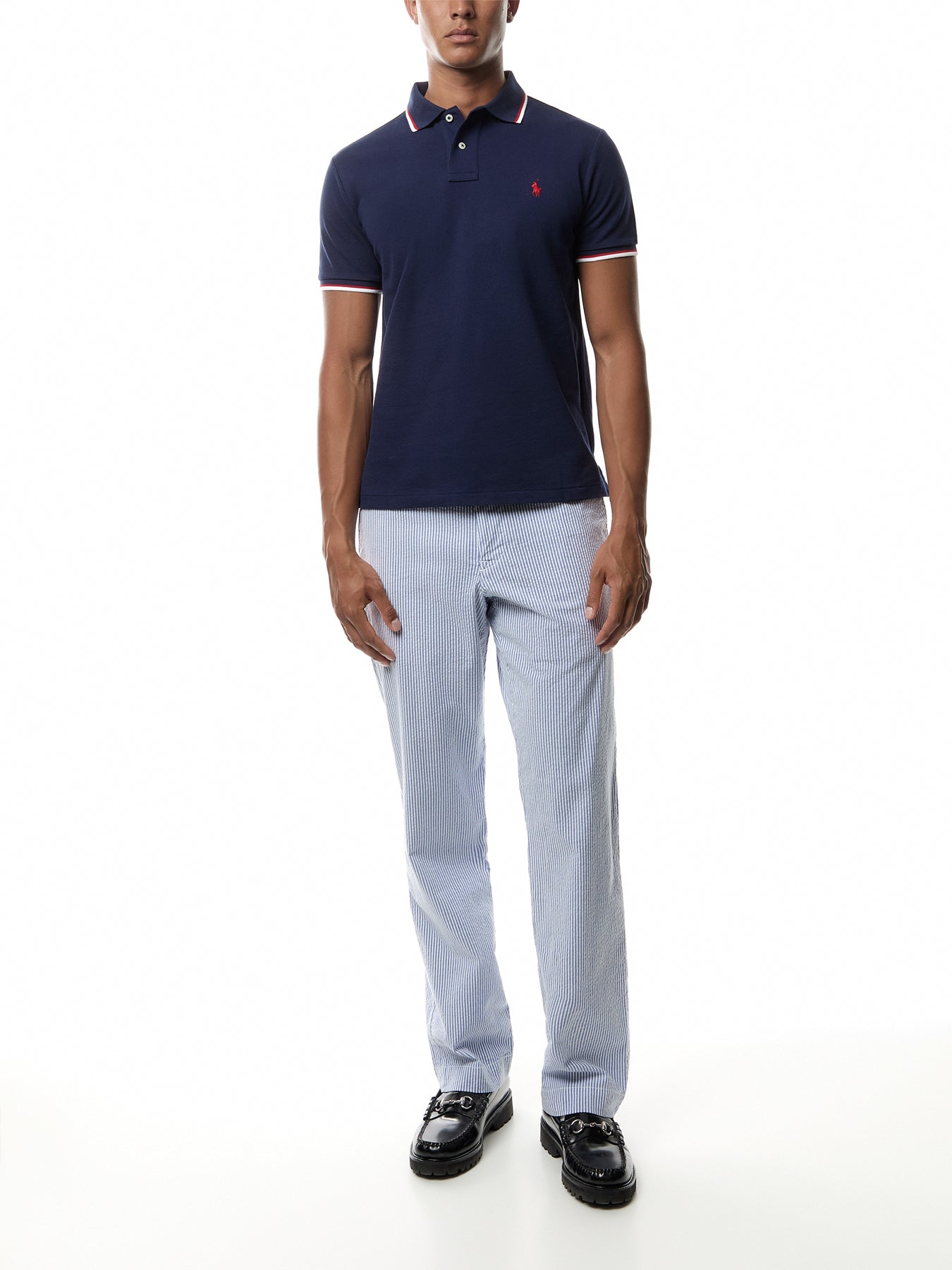 Tipped Collar Polo Top