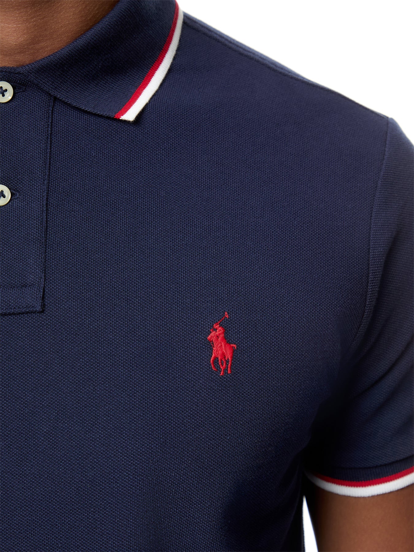 Tipped Collar Polo Top