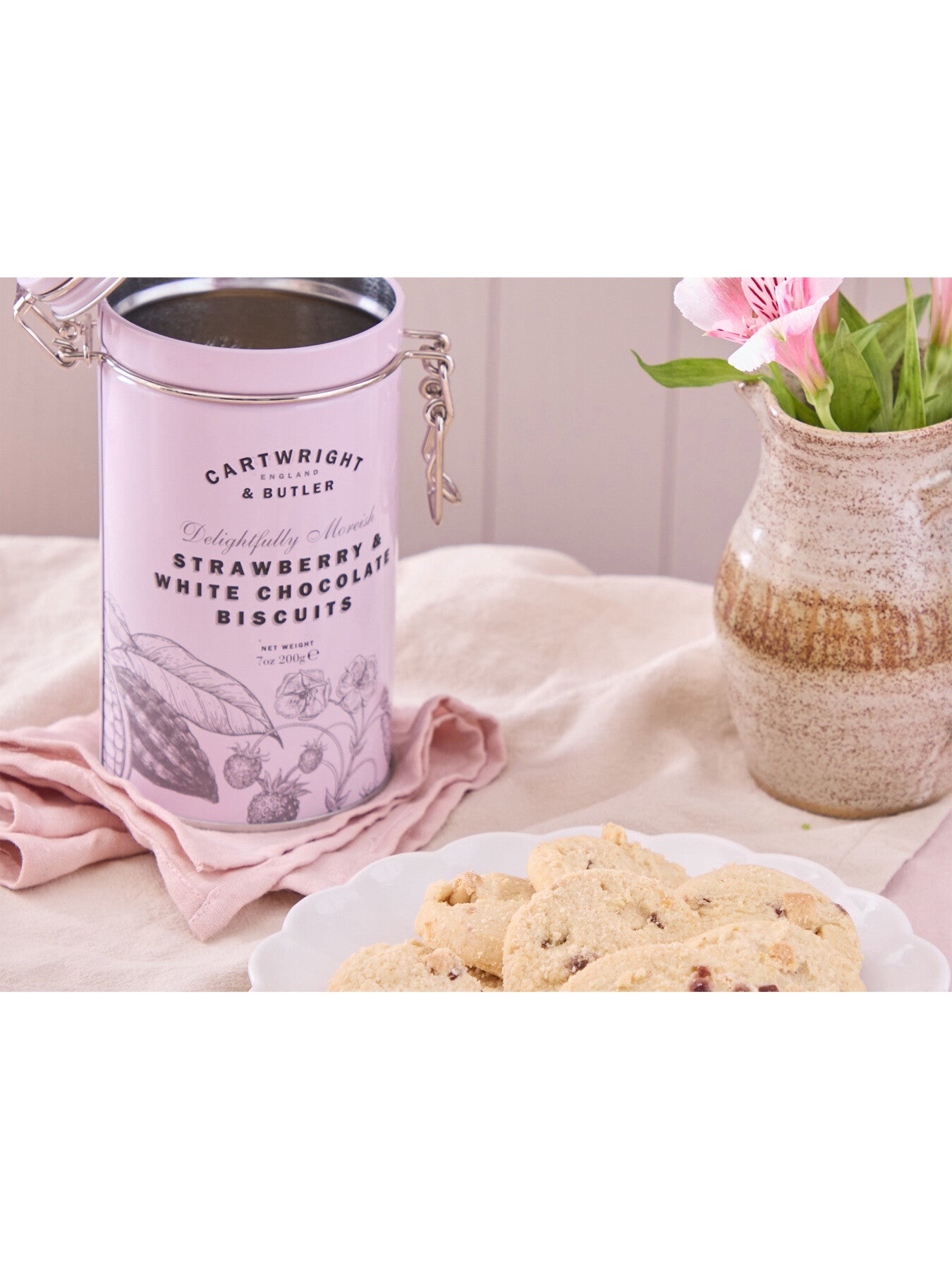 Strawberry and White Chocolate Biscuits