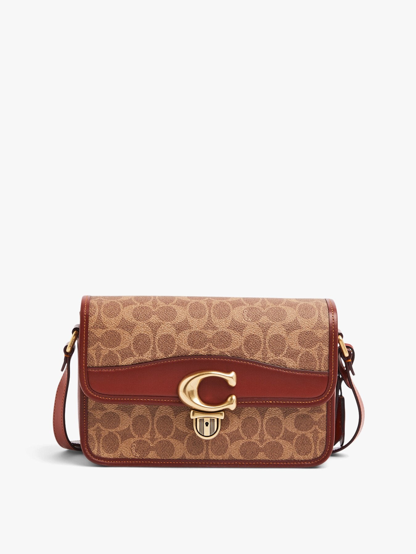 Studio Shoulder Bag In Signature Canvas Tan Rust
