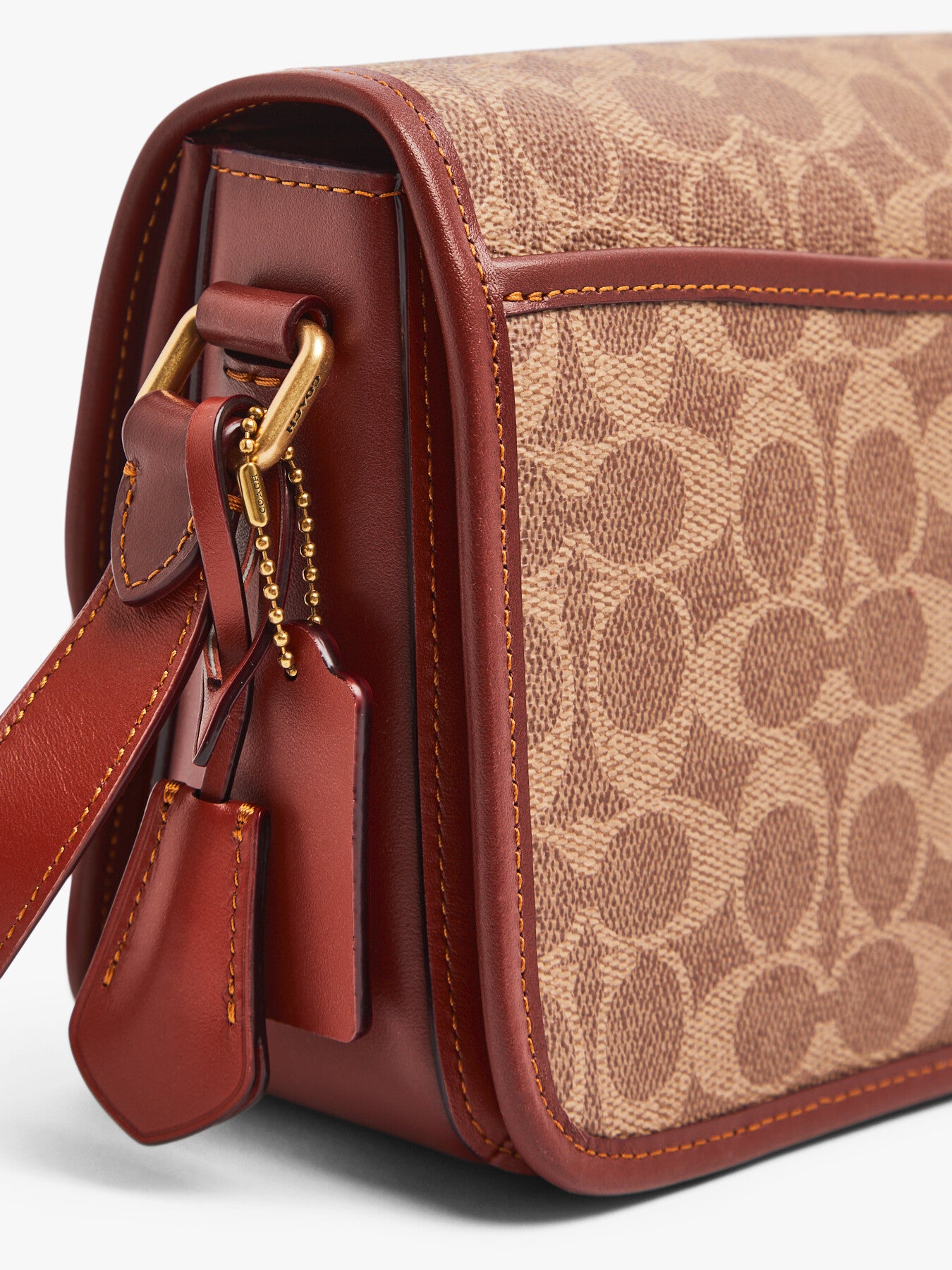 Studio Shoulder Bag In Signature Canvas Tan Rust