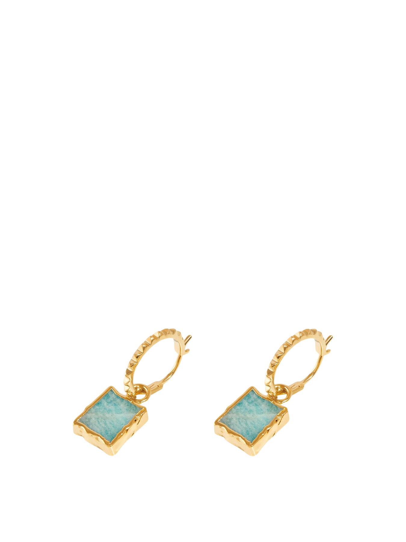 Amazonite Mini Charm Pyramid Hoops