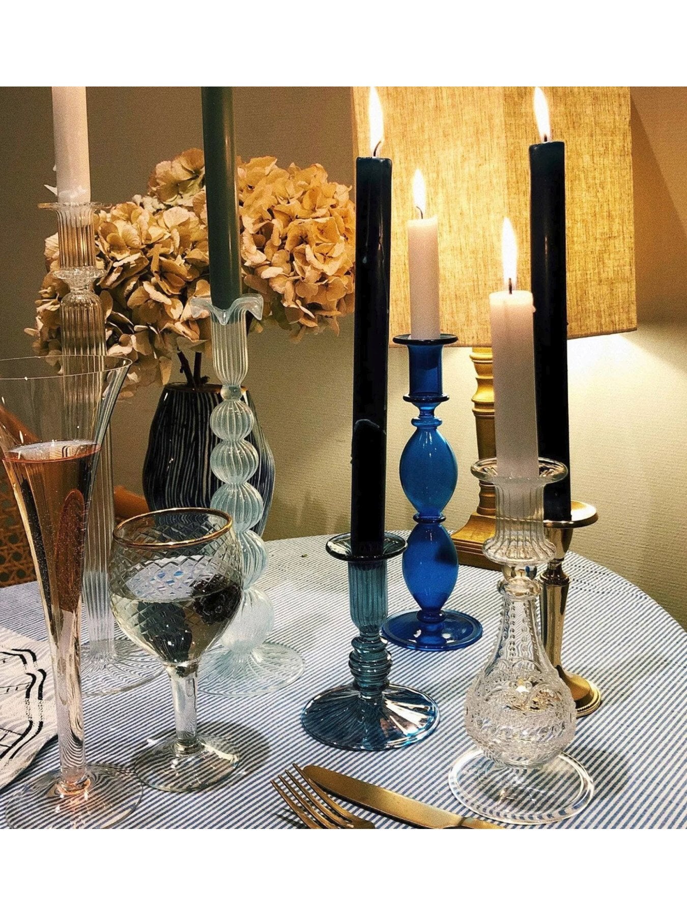 Ocean Glass Candle Holder 11 cm