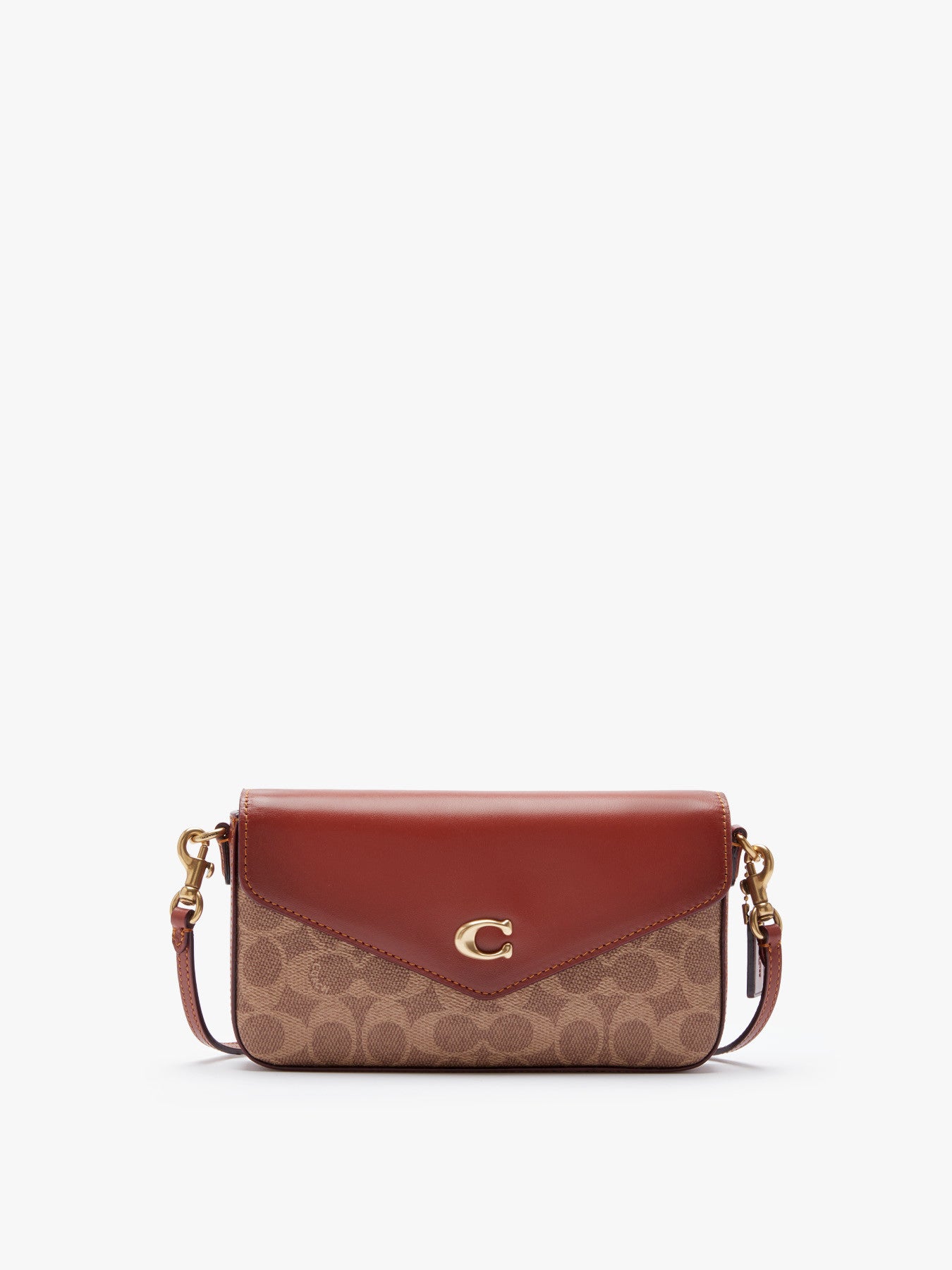 Wyn Crossbody In Colorblock Signature Canvas Tan Rust