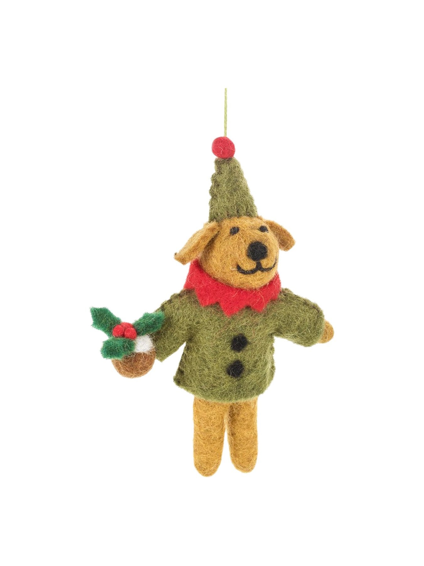 Handmade Felt Bernard the Dog Hanging Christmas Decoration