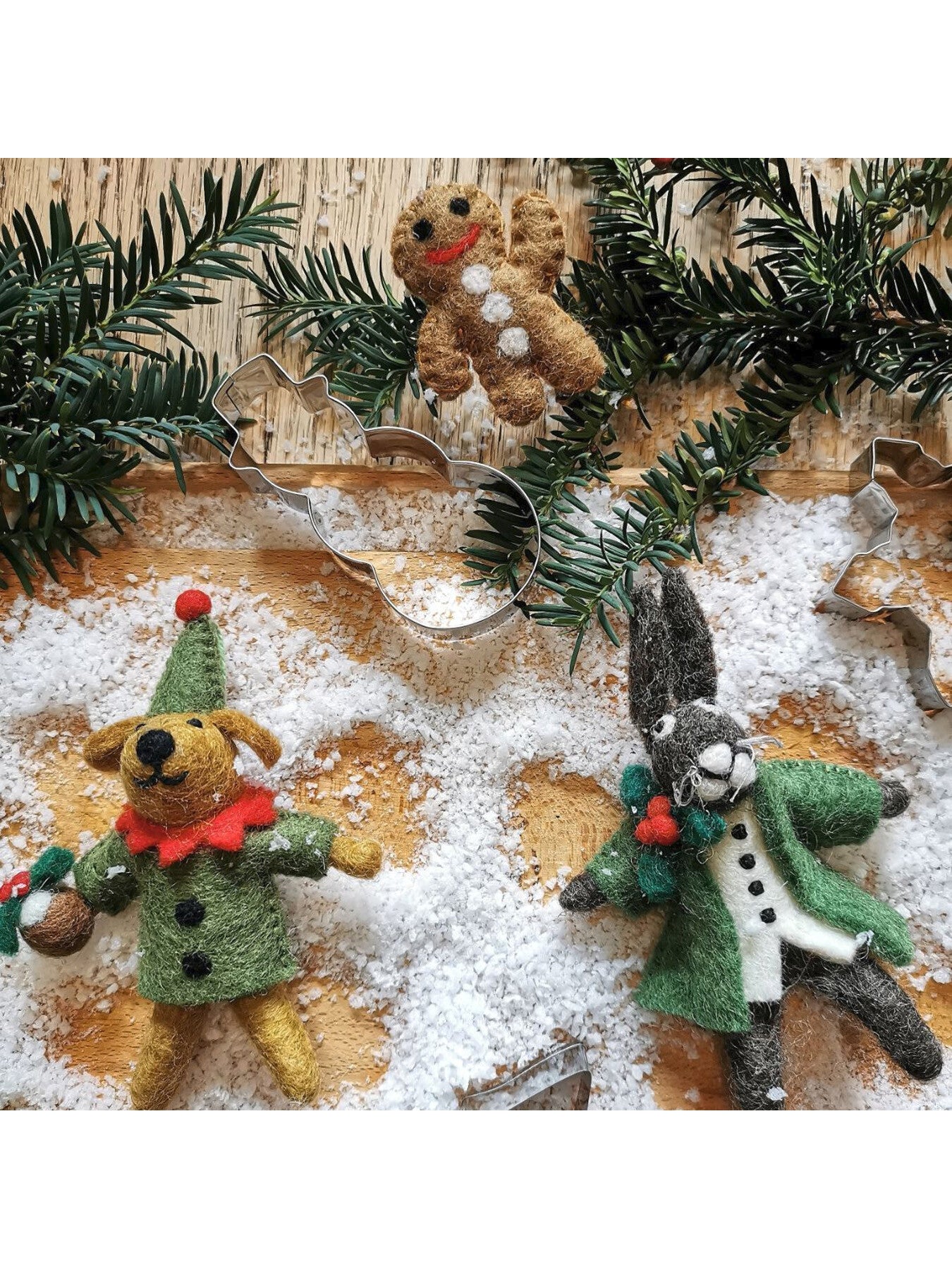 Handmade Felt Bernard the Dog Hanging Christmas Decoration