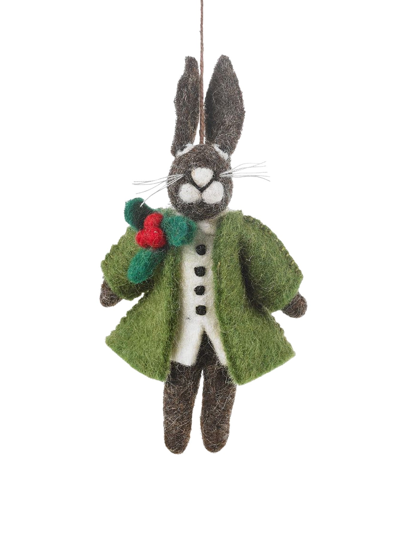 Handmade Felt Hector Christmas Hare Hanging Decoration