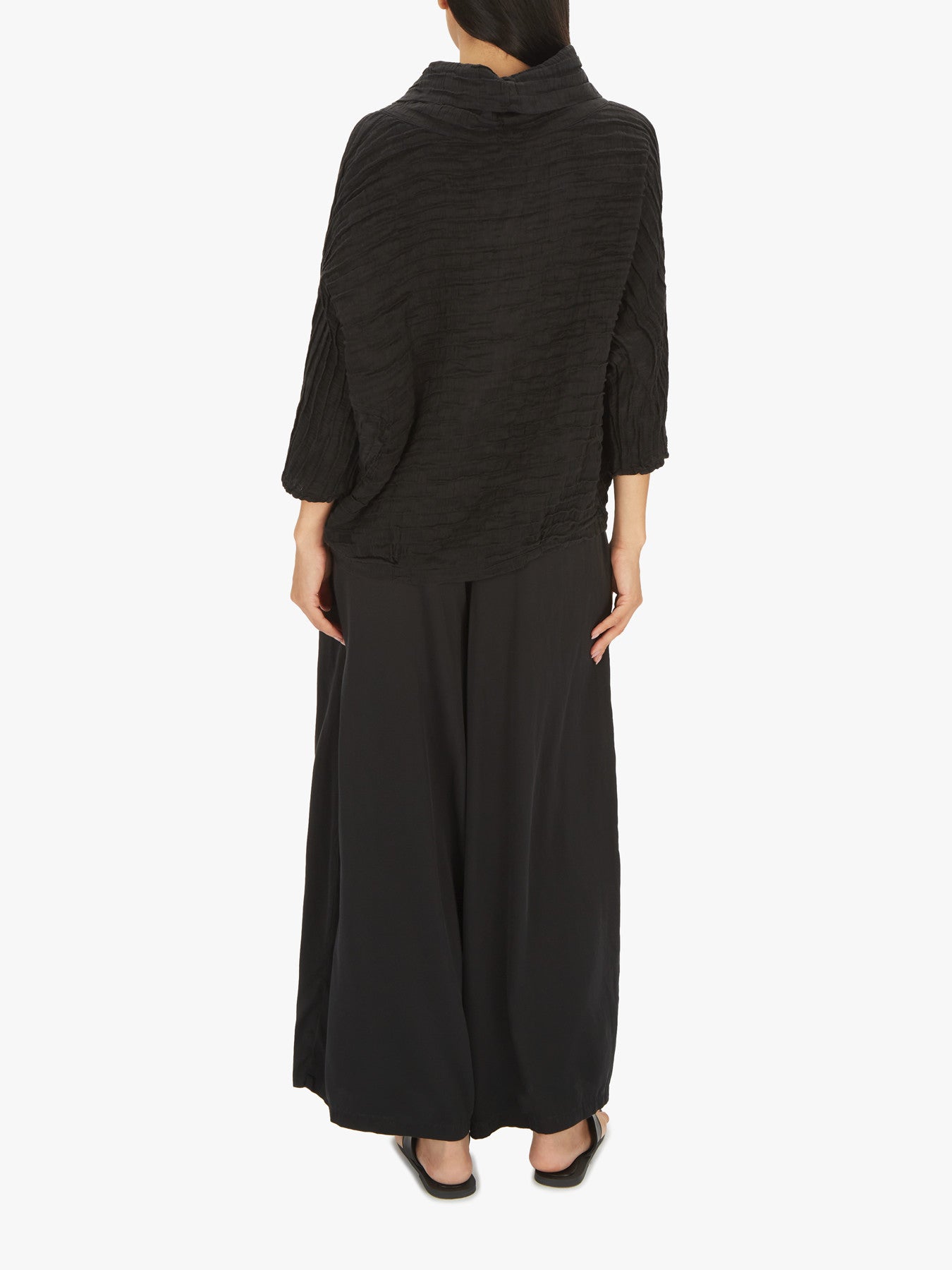 Cowl Neck Crinkle Blouse