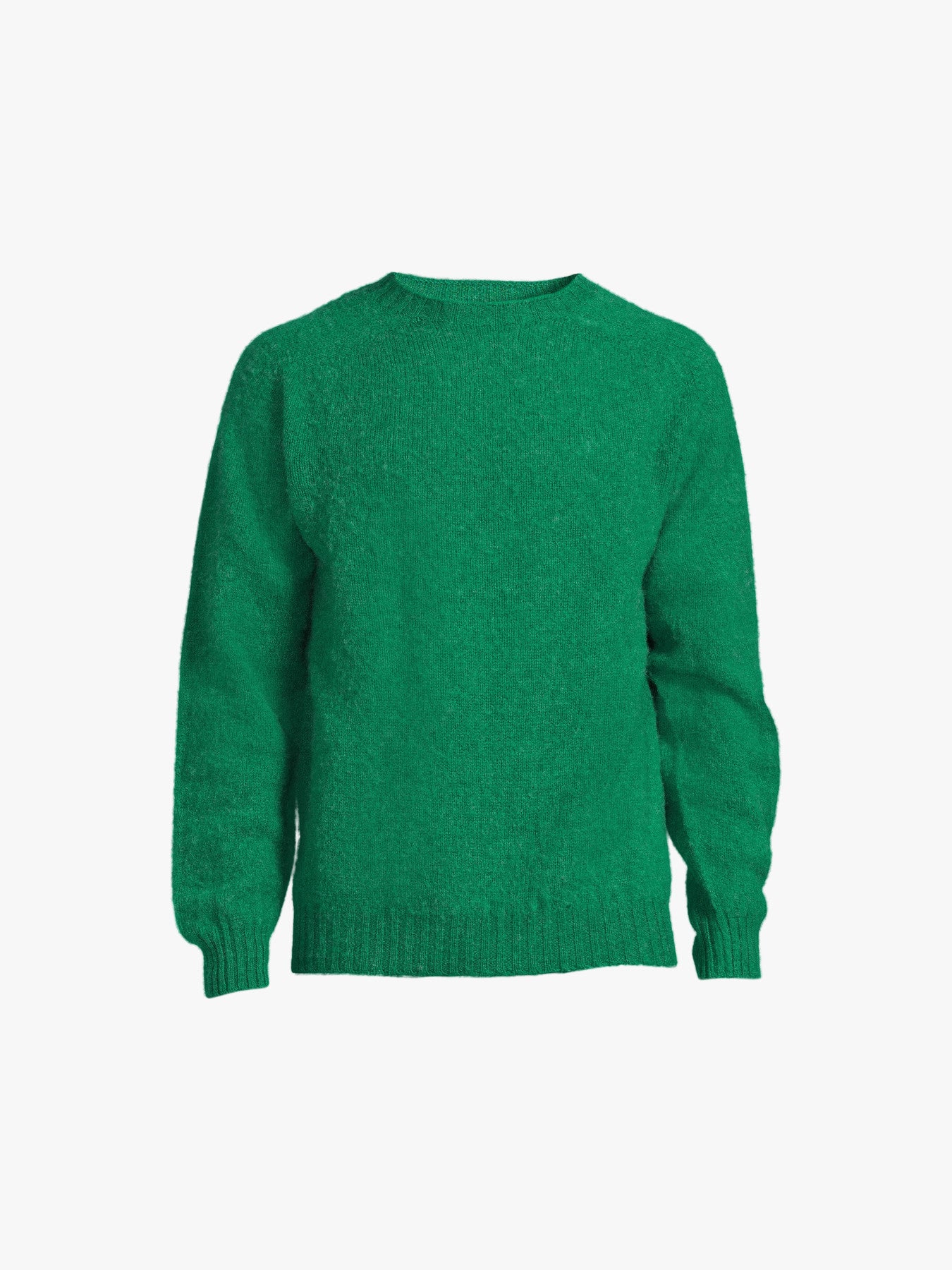 Green Brushed Shetland Crew
