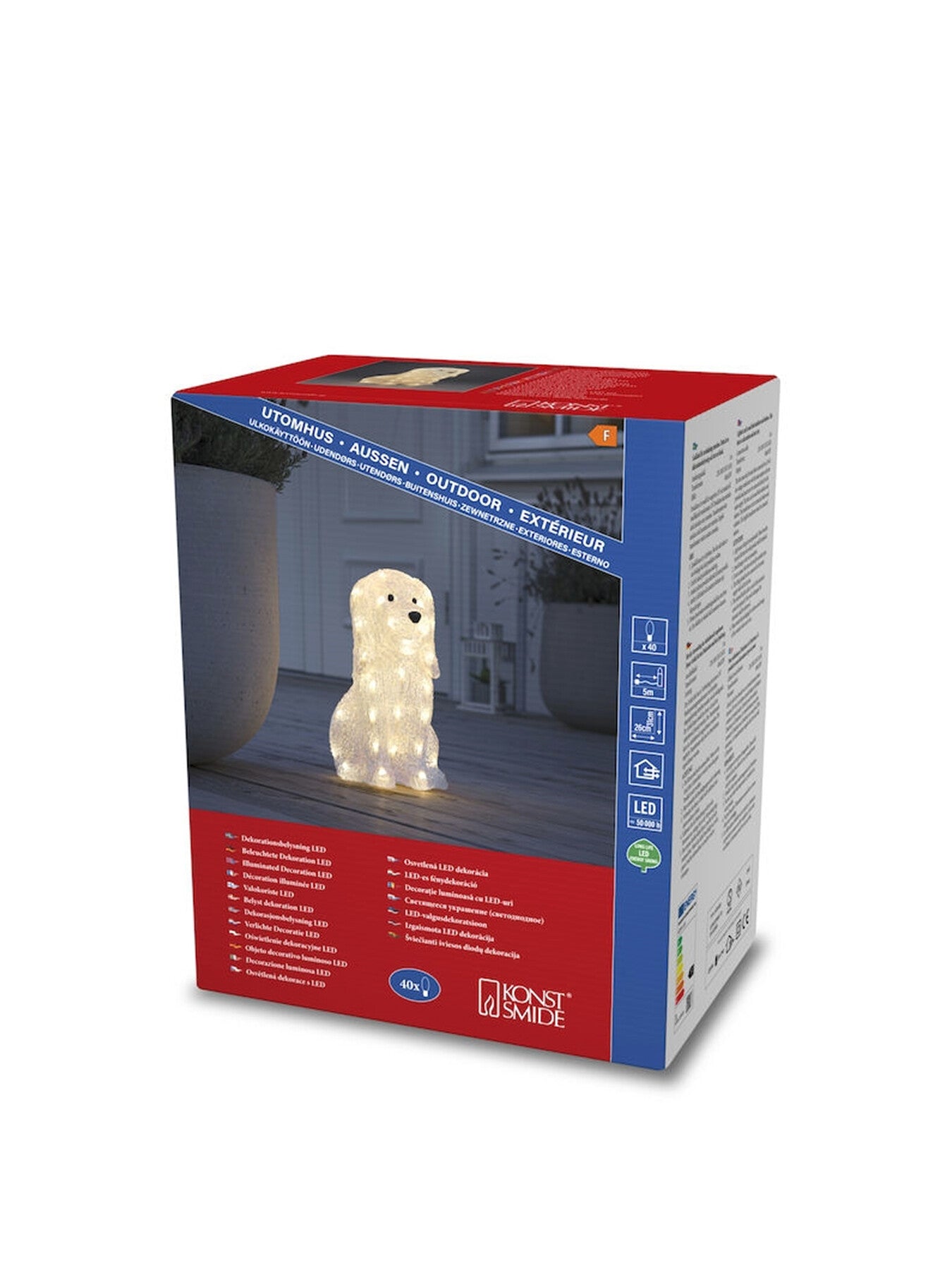 Acrylic Dog Warm White Led 31 cm
