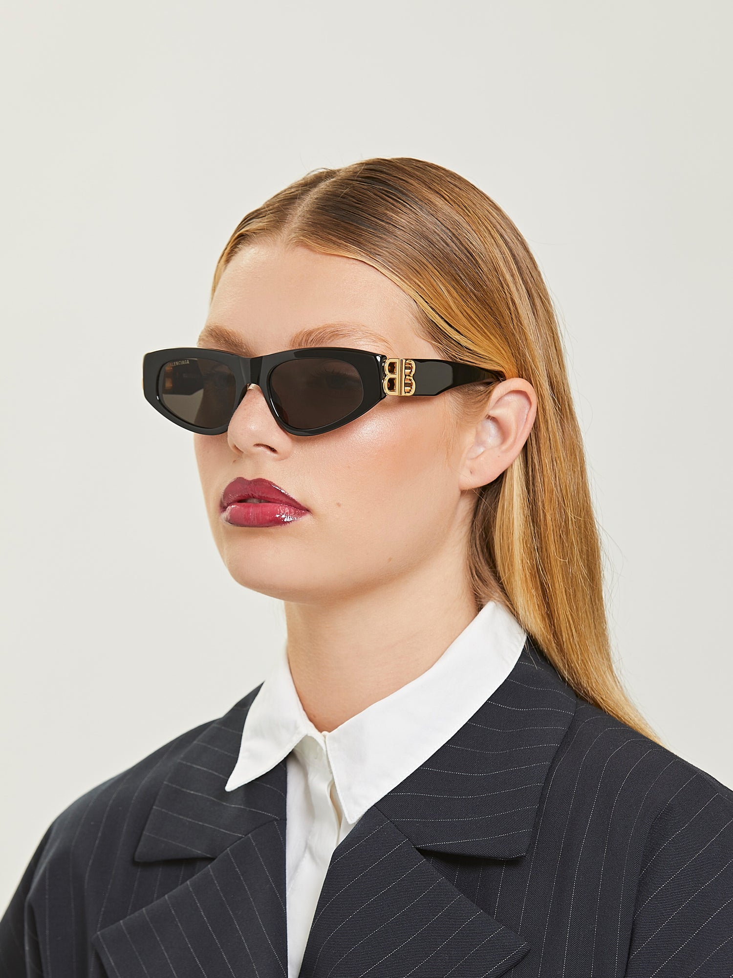 Wrap Around Acetate Logo Arm Acetate Sunglasses