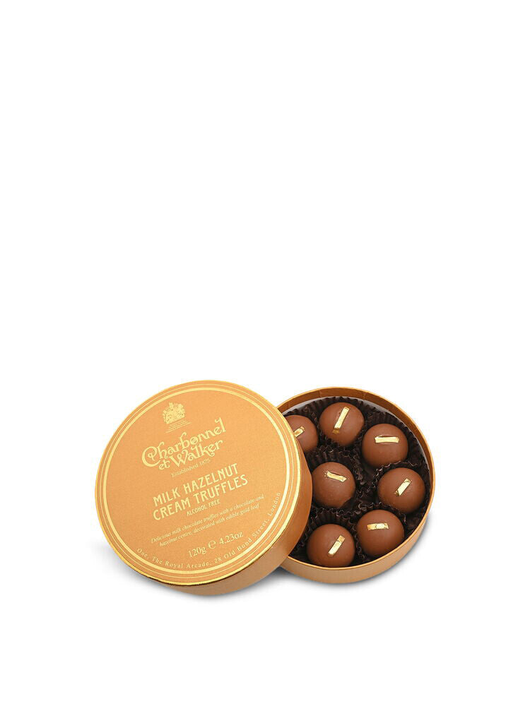 Hazelnut Cream Truffles with edible Gold Leaf