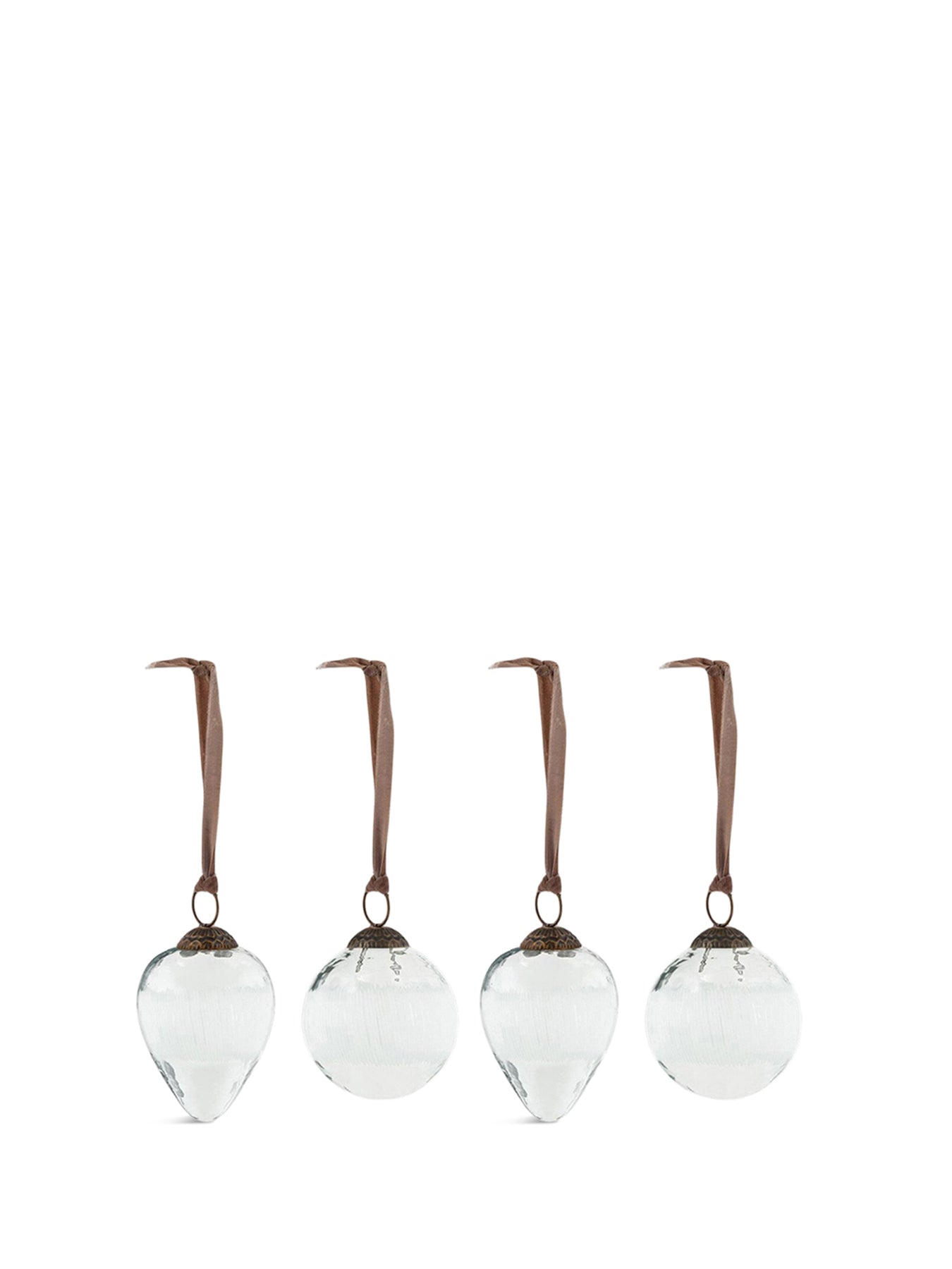 Anara Etched Glass Baubles Pack Of 4