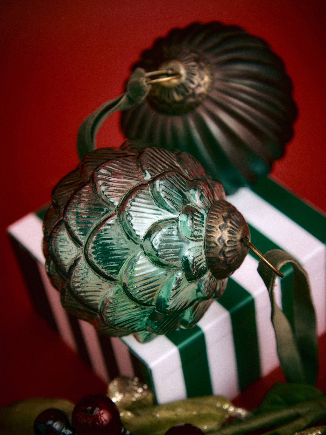 Hara Green Glass Baubles Pack Of 4