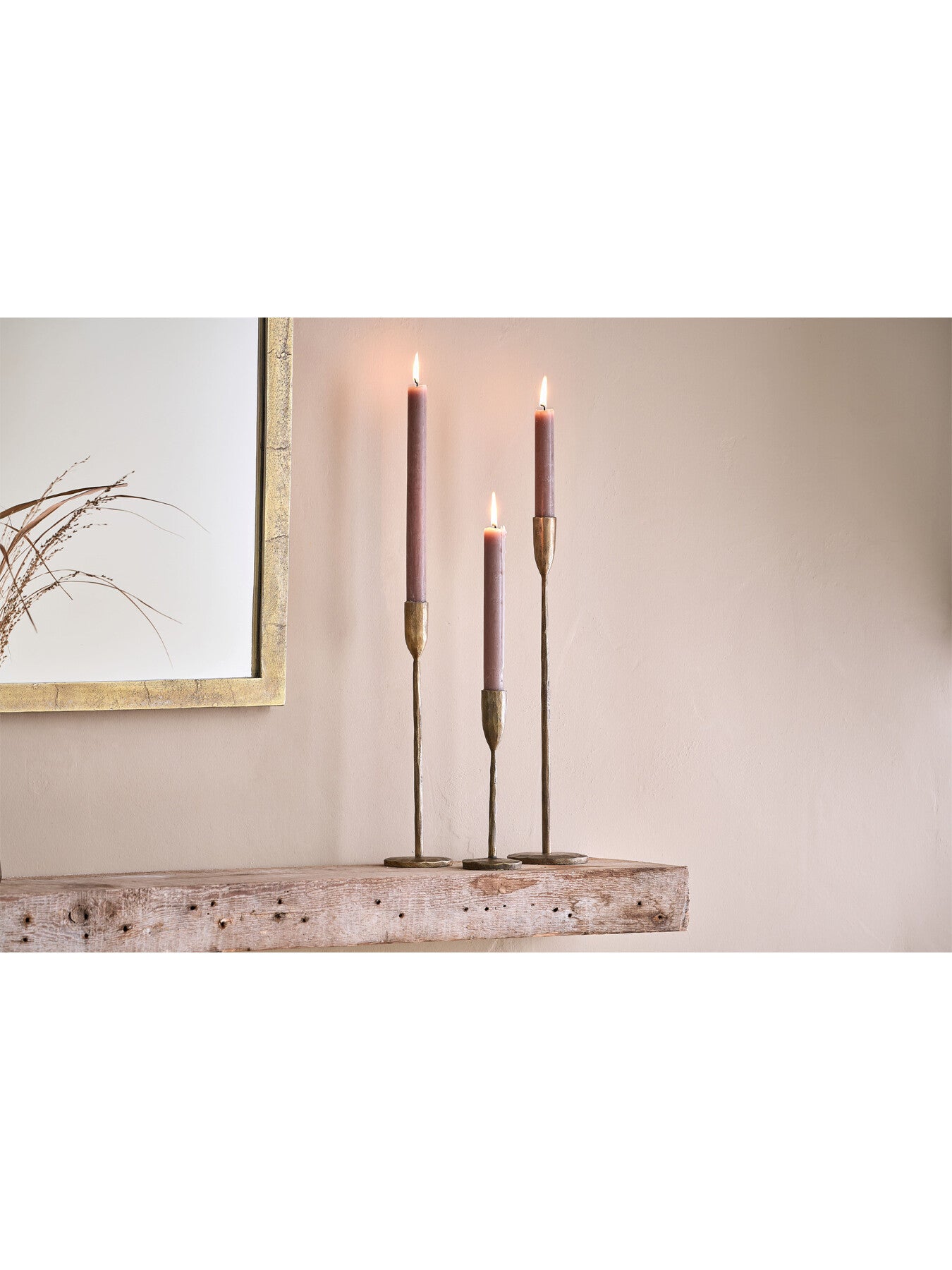 Mbata Medium Brass Candlestick