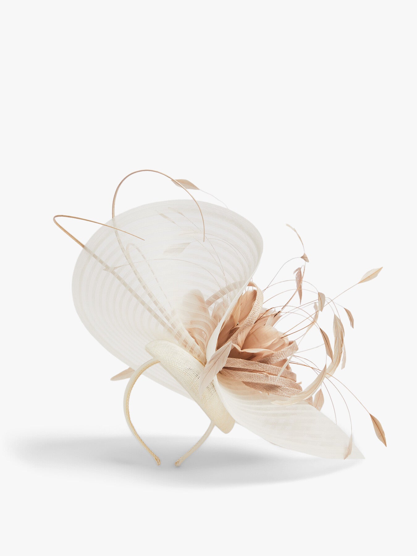 Large Pleated Feather Crin Fascinator