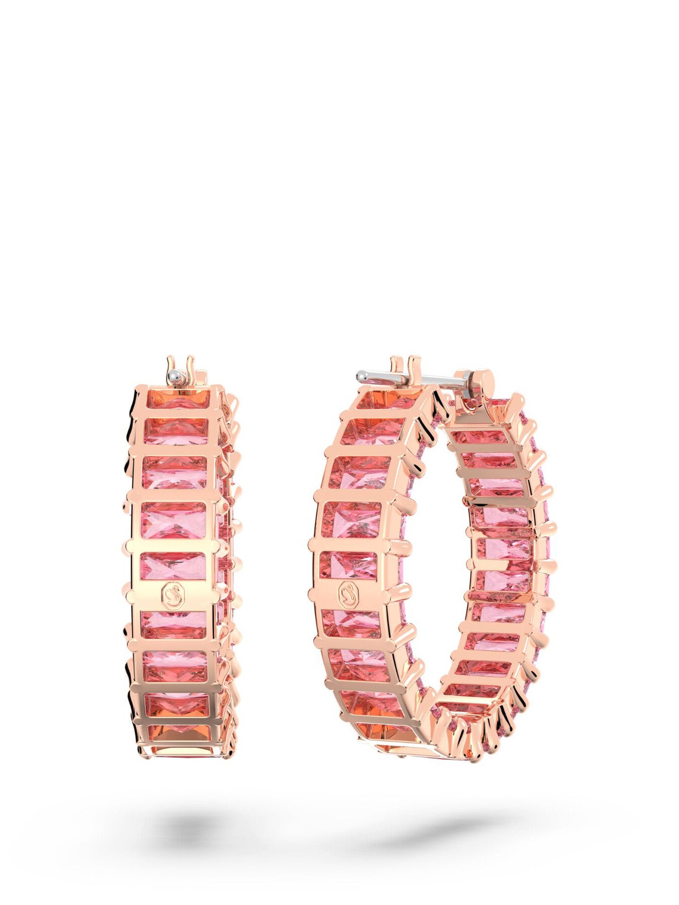 Matrix Hoop Earrings Baguette Cut