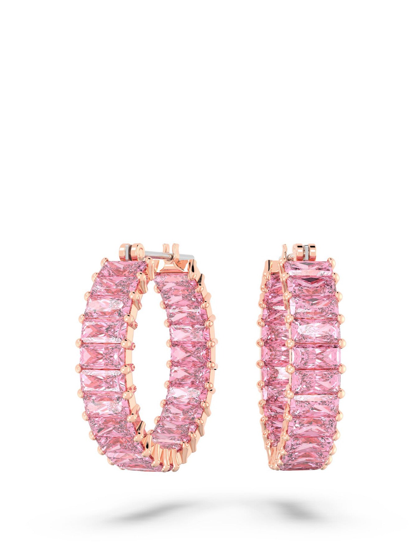 Matrix Hoop Earrings Baguette Cut