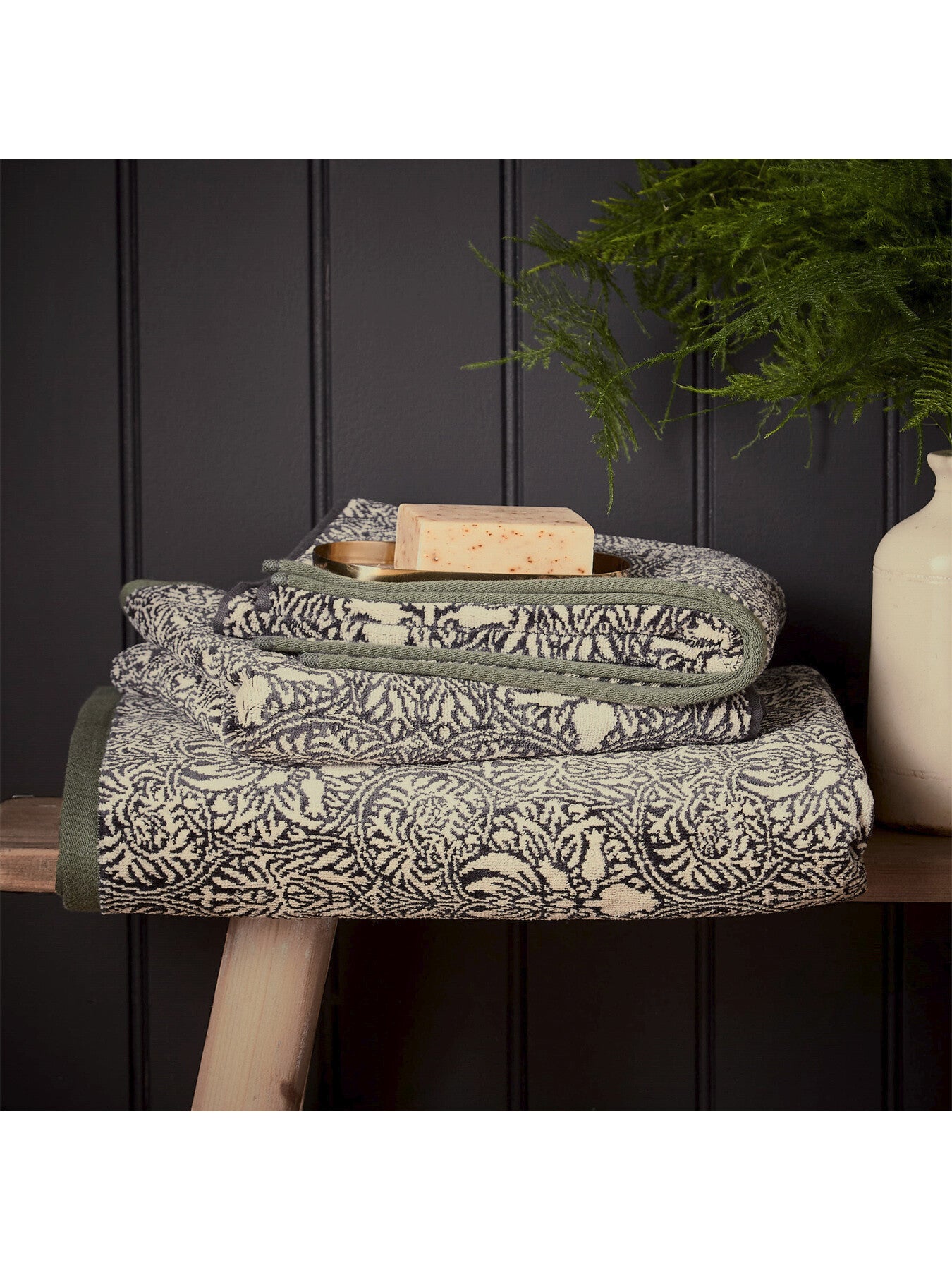 Crown Imperial Bath Sheet Charcoal