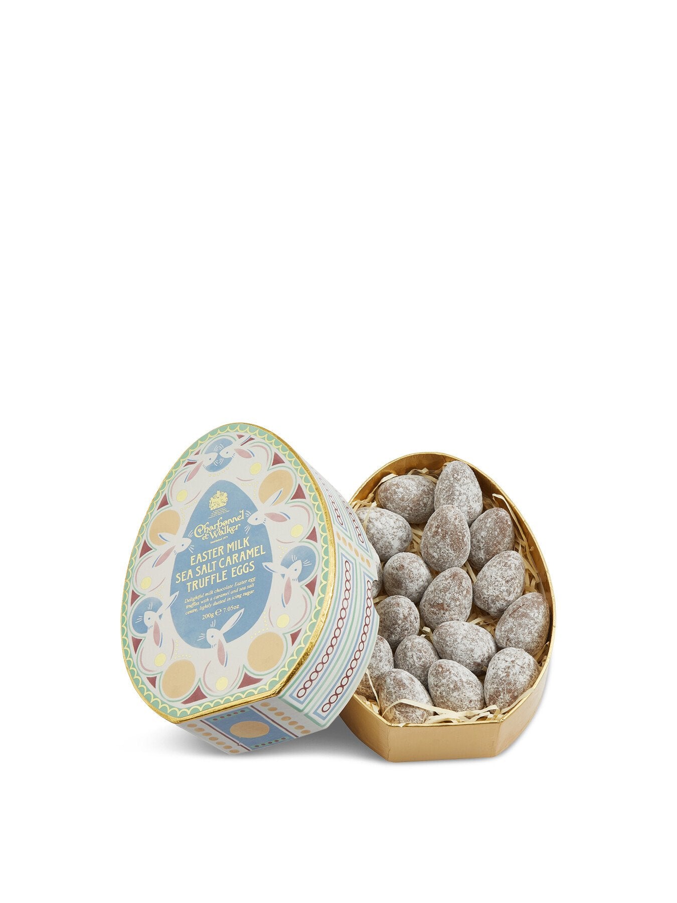 Milk Sea Salt Caramel Egg Shaped Truffles in Egg Shaped Box 200g