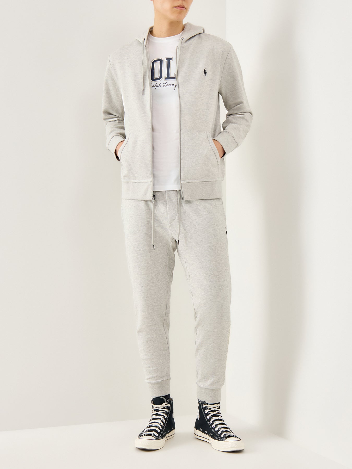 Double Knit Zip Up Hoodie Lt Sport Heather