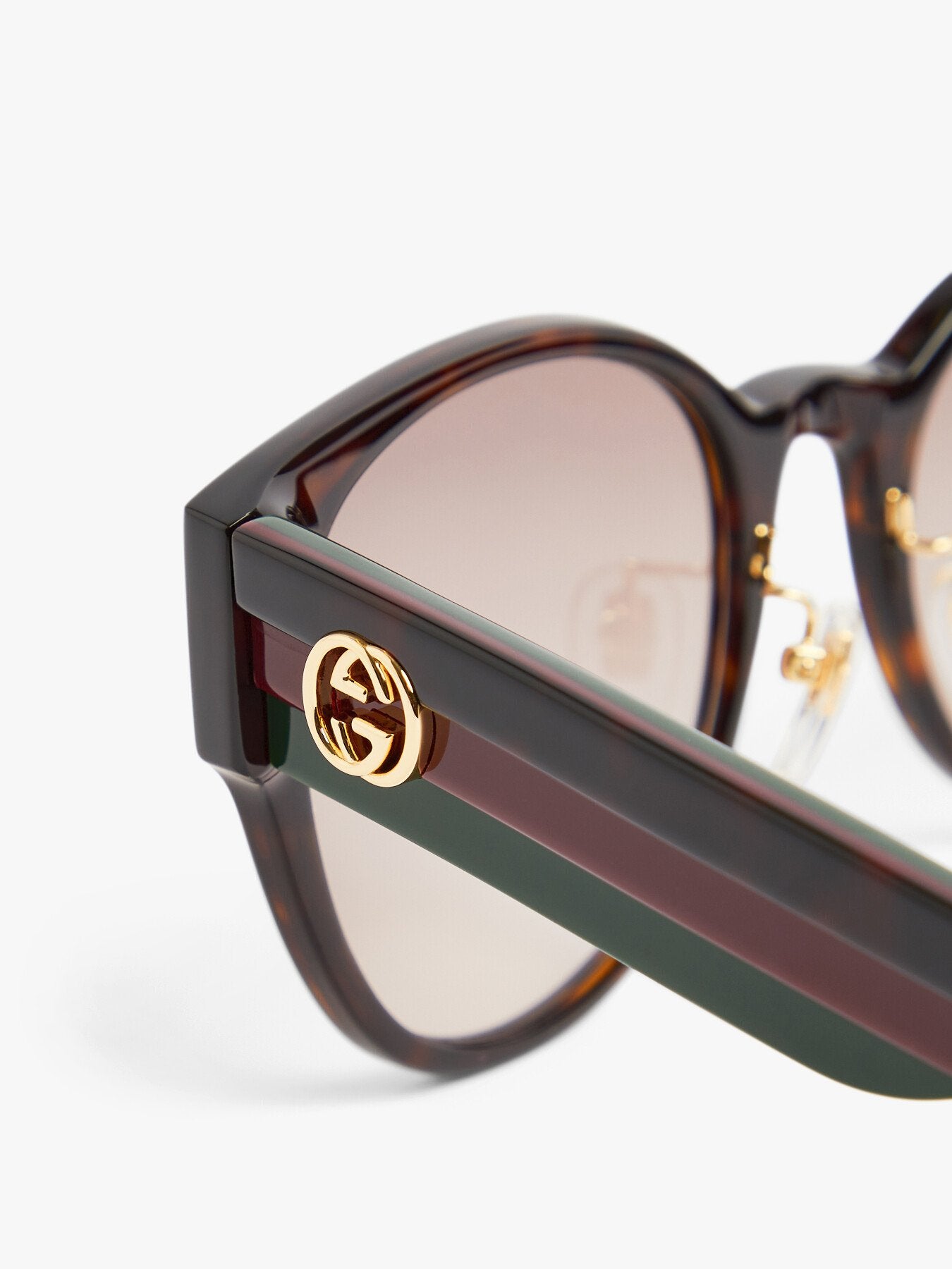 Gucci Stripe Recycled Acetate Round Sunglasses